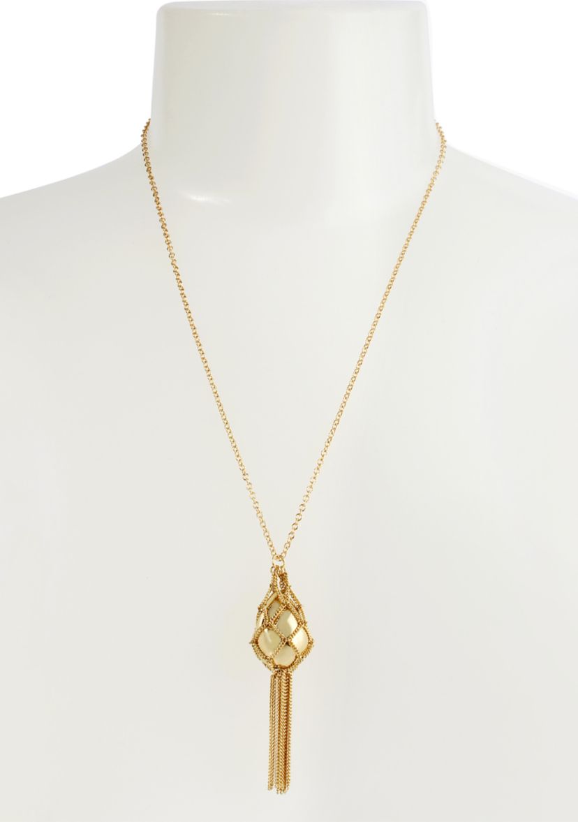 Chain Mesh Egg Pendant Necklace
