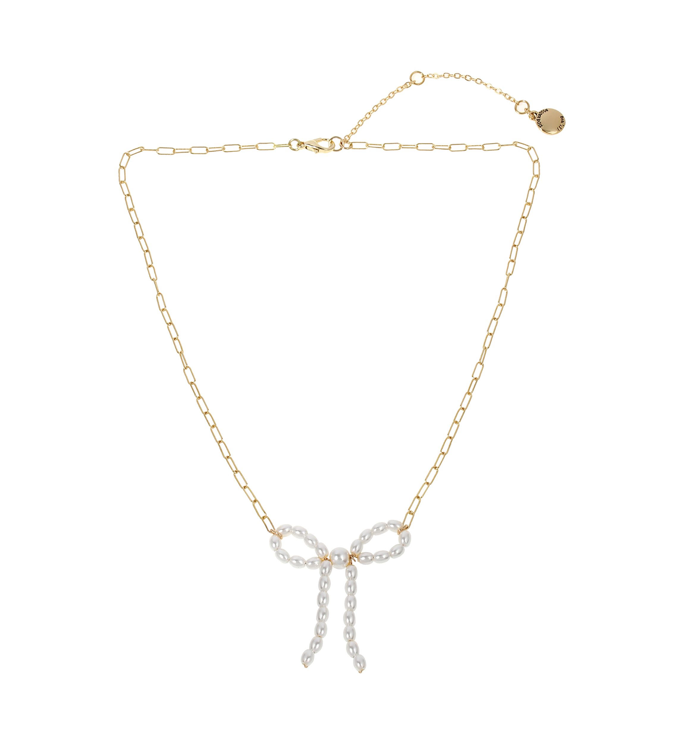 Punk Romance Pearl Bow Pendant Necklace