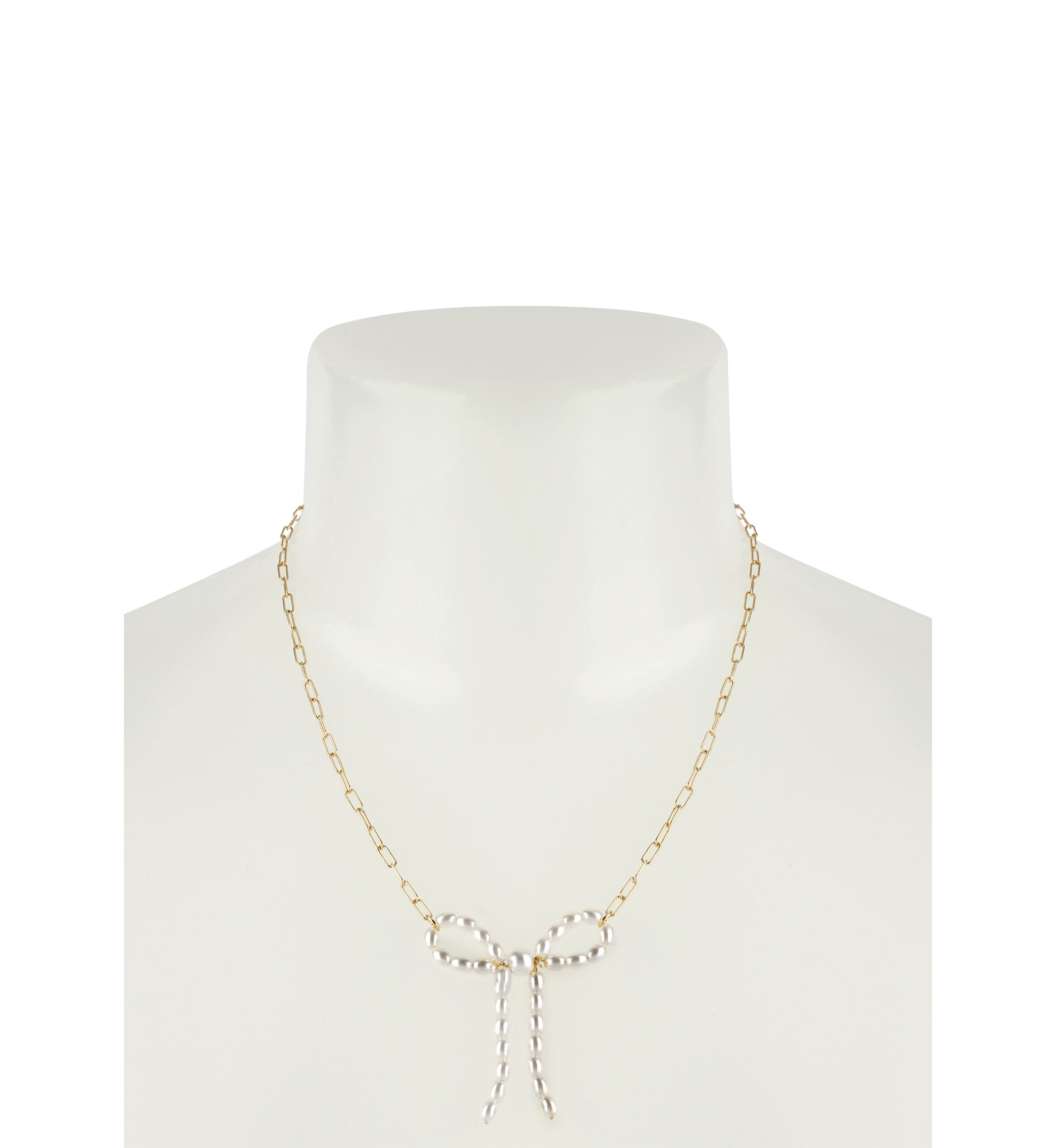 Punk Romance Pearl Bow Pendant Necklace