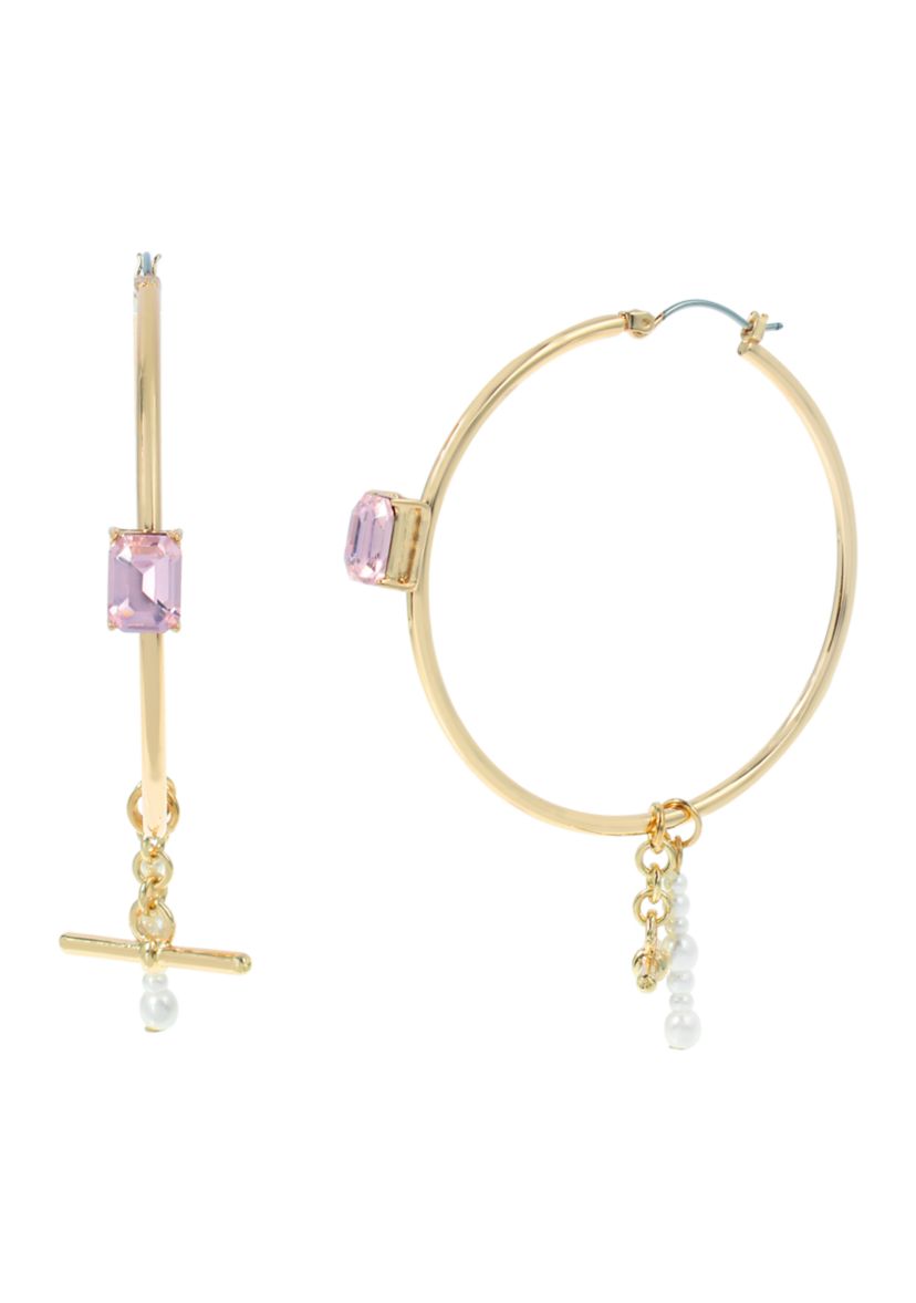 Punk Romance Pearl Gem Hoop Earrings