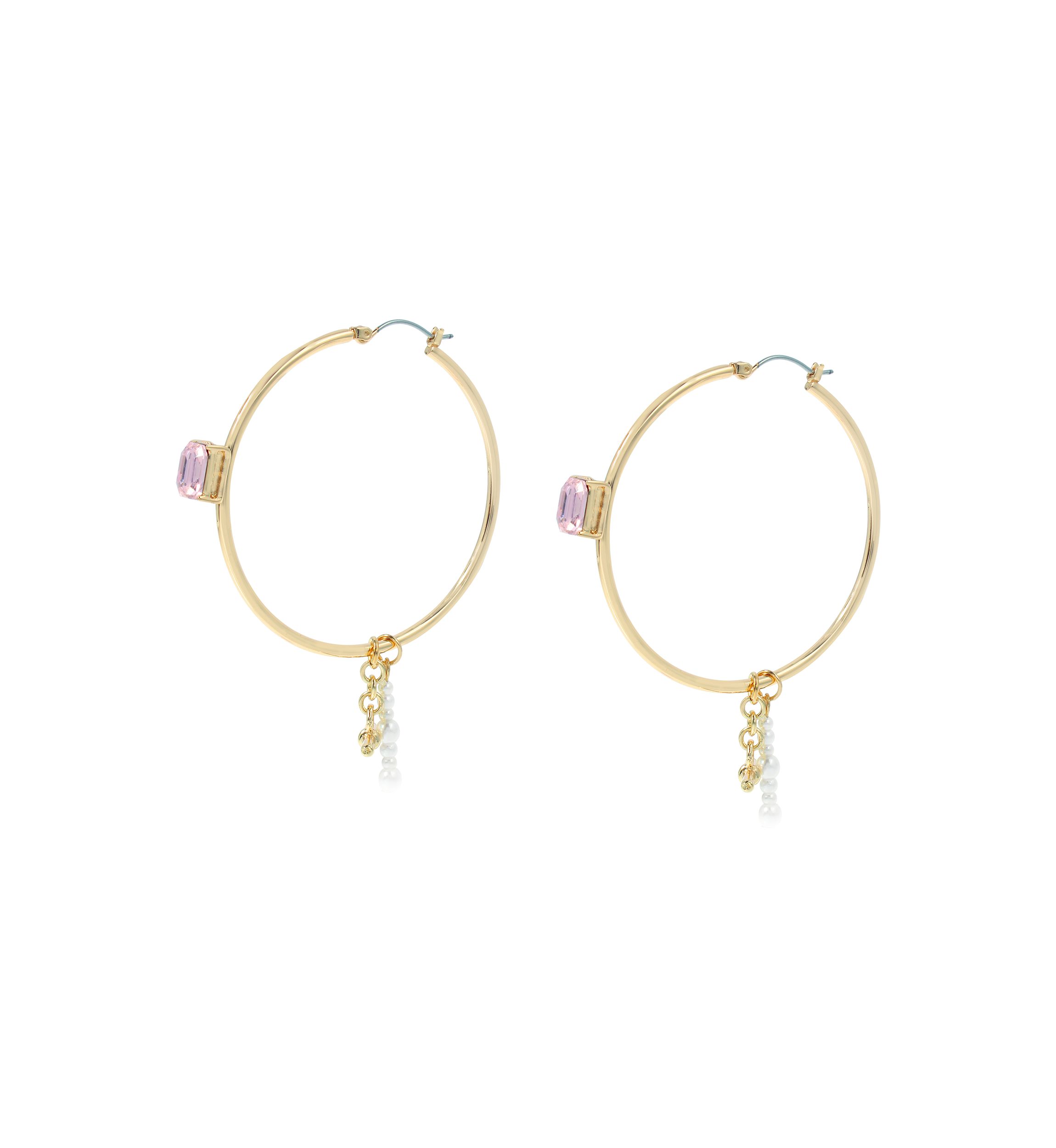 Punk Romance Pearl Gem Hoop Earrings