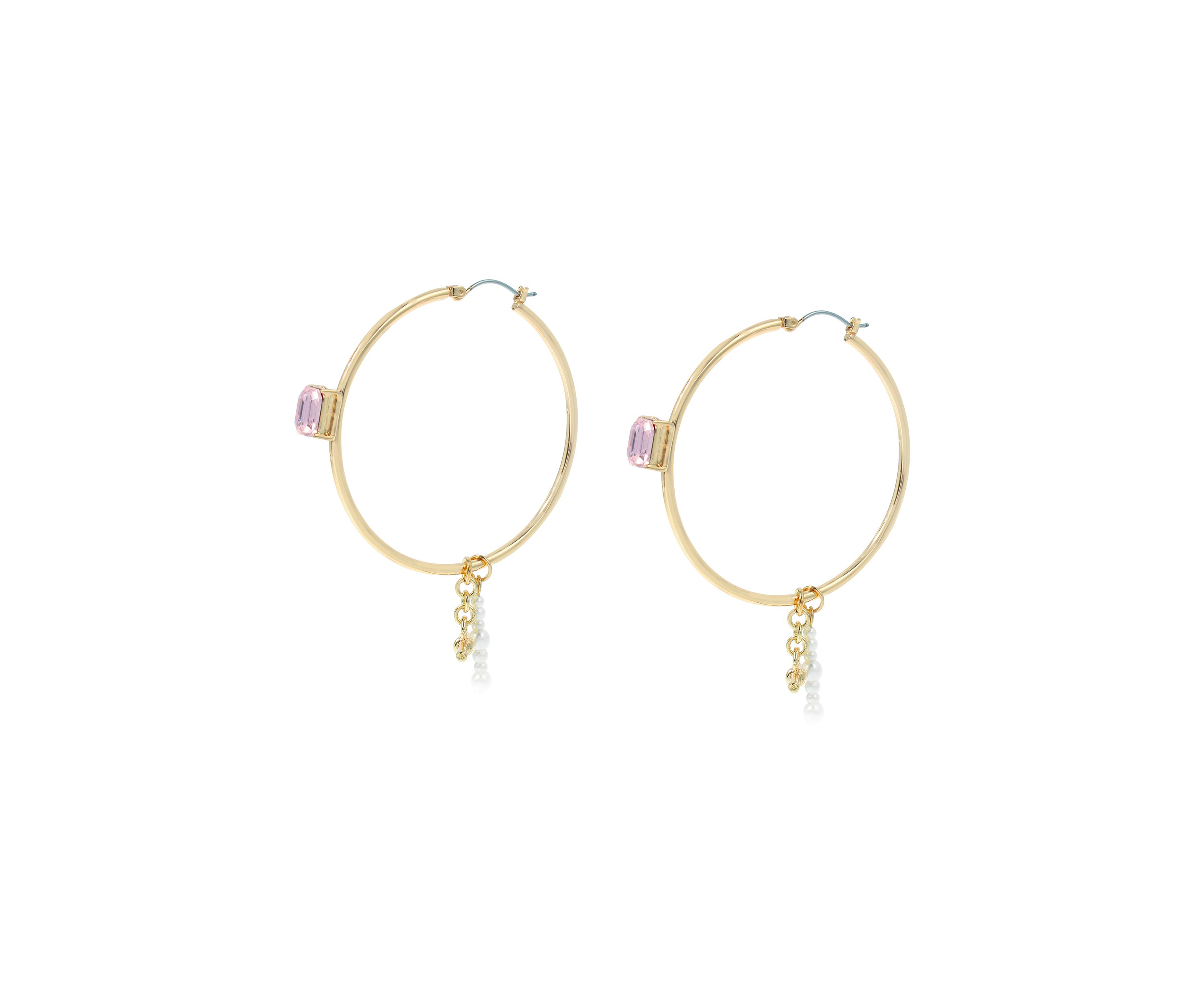Punk Romance Pearl Gem Hoop Earrings