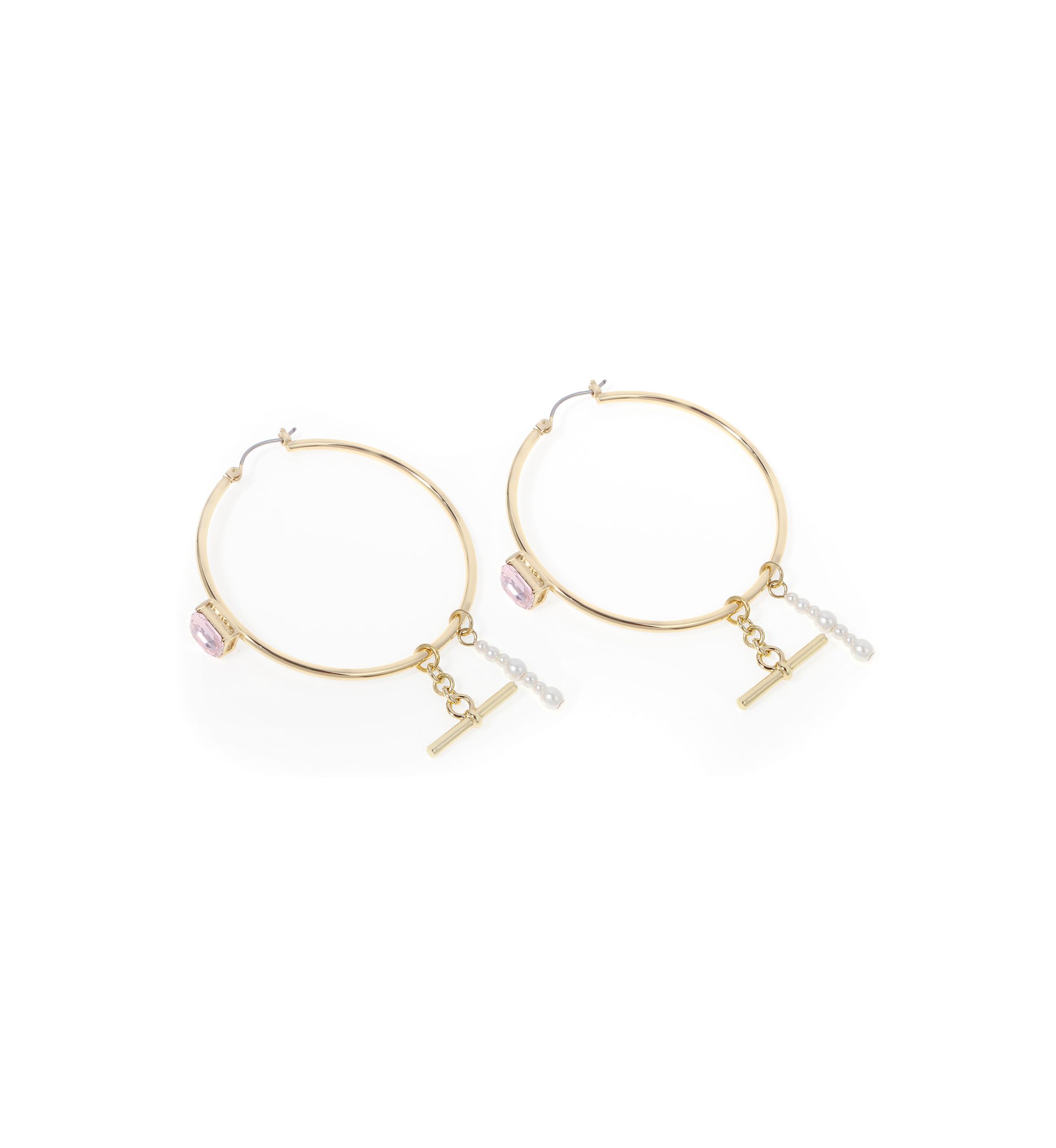 Punk Romance Pearl Gem Hoop Earrings