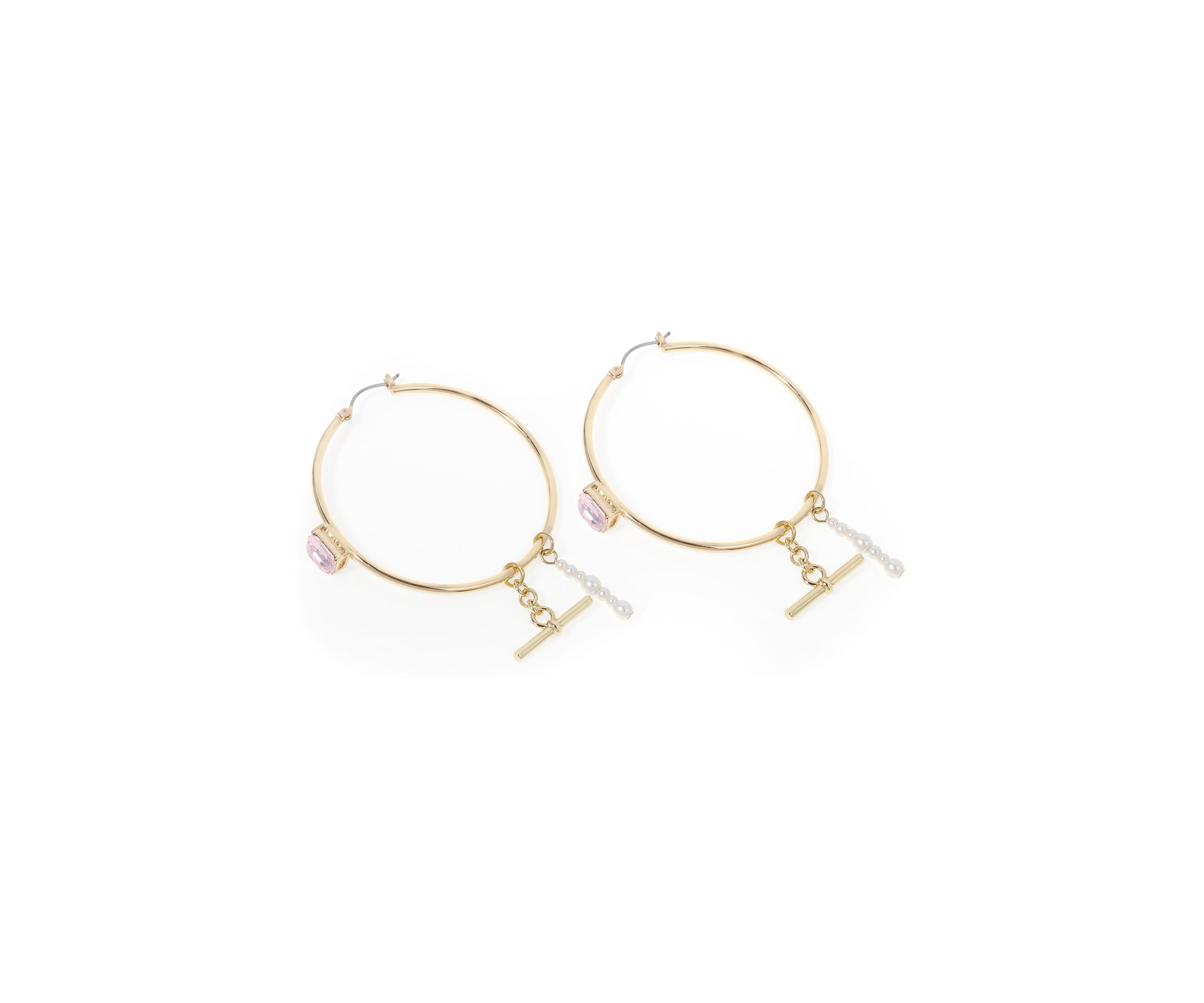 Punk Romance Pearl Gem Hoop Earrings