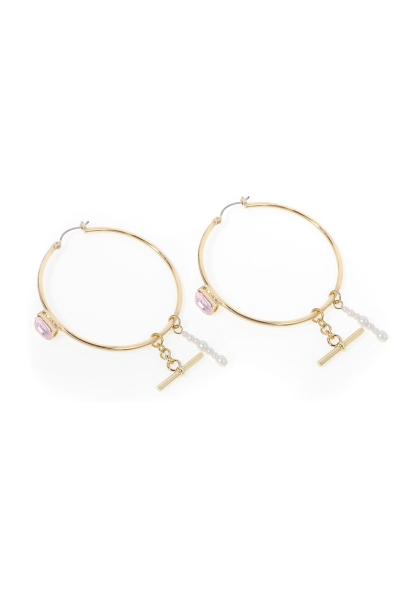 Punk Romance Pearl Gem Hoop Earrings