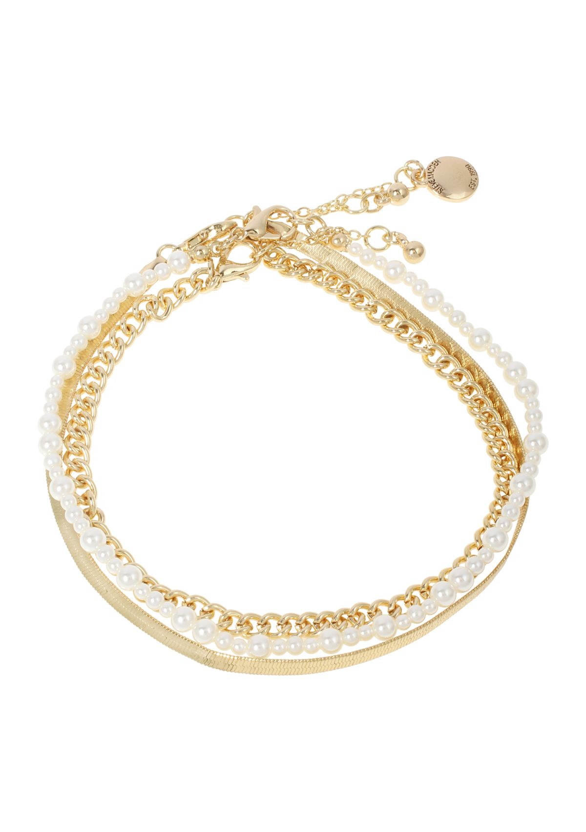 Pearl & Chain Mixed Anklet Set