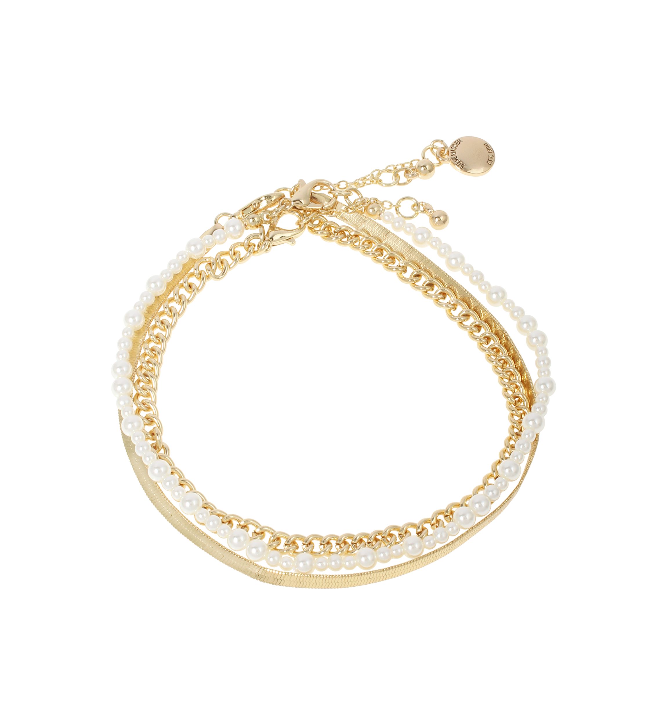 Pearl & Chain Mixed Anklet Set