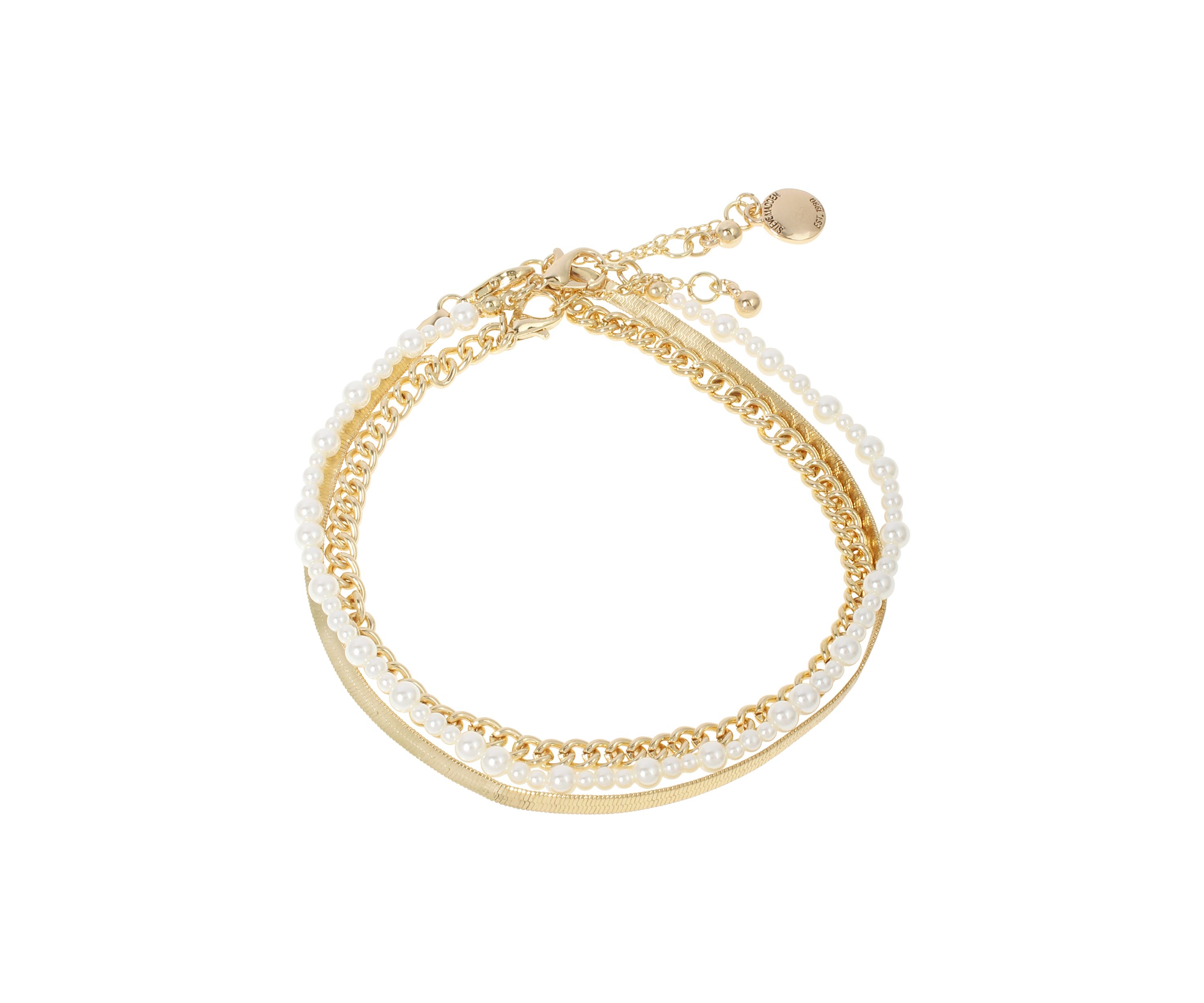 Pearl & Chain Mixed Anklet Set