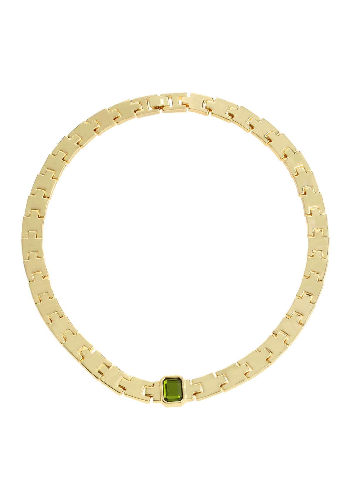 Olivine Stone Gem Watch Chain Collar Necklace