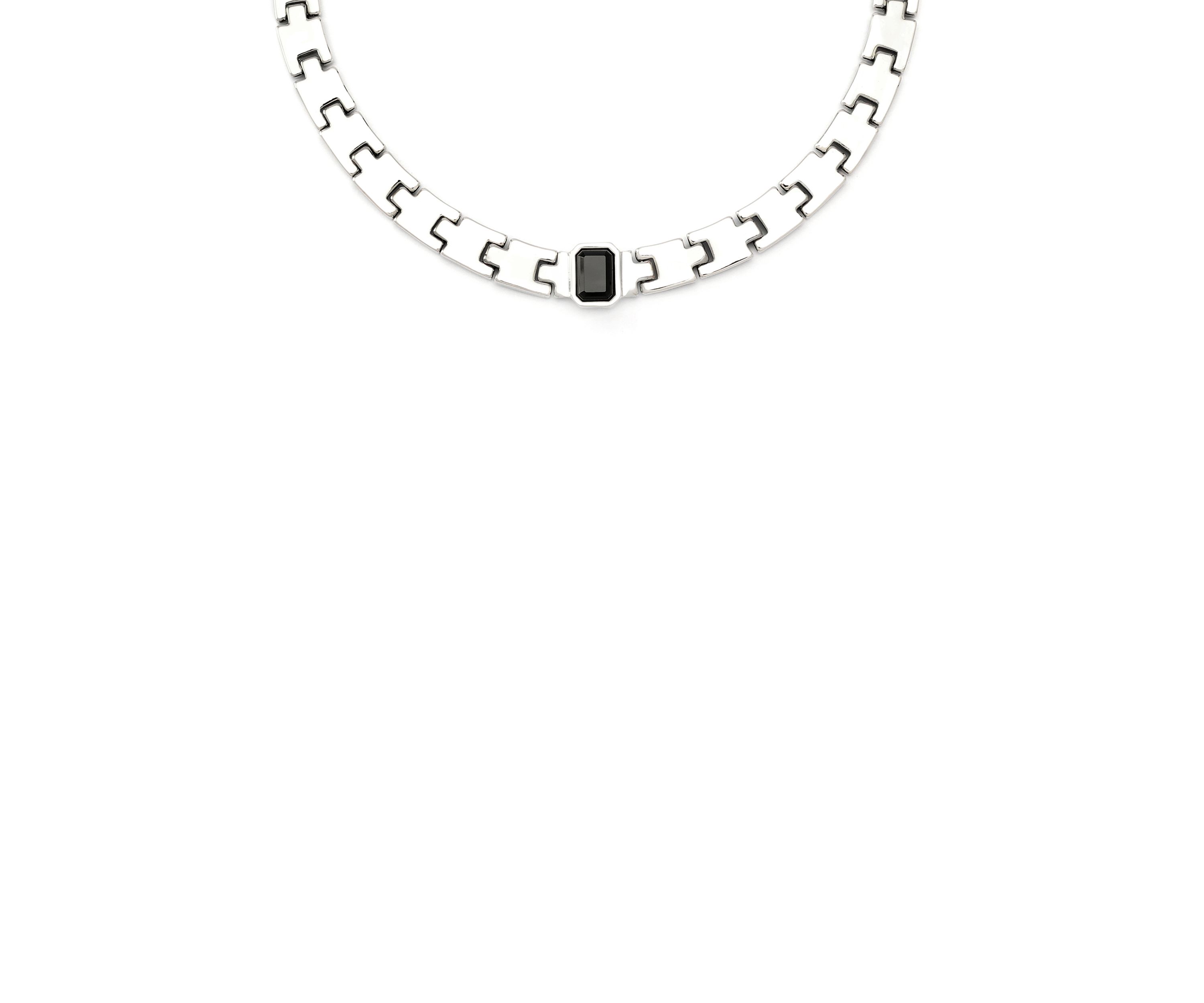 Stone Gem Watch Chain Collar Necklace