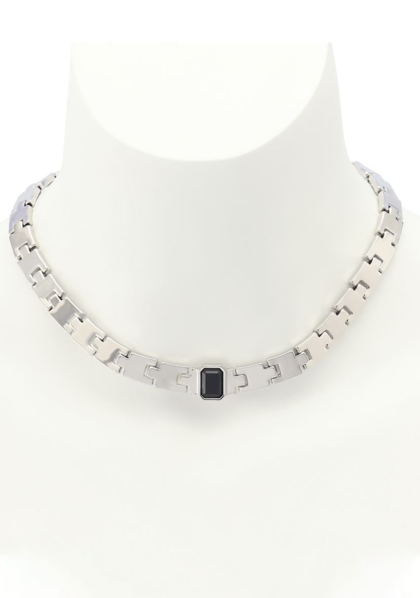 Stone Gem Watch Chain Collar Necklace