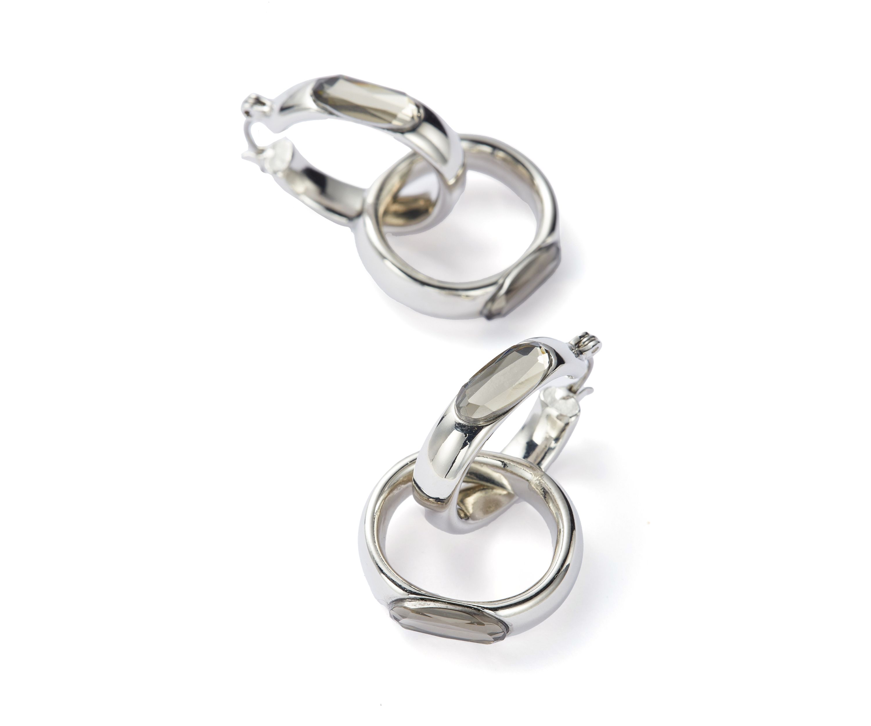 Crystal Link Drop Earrings