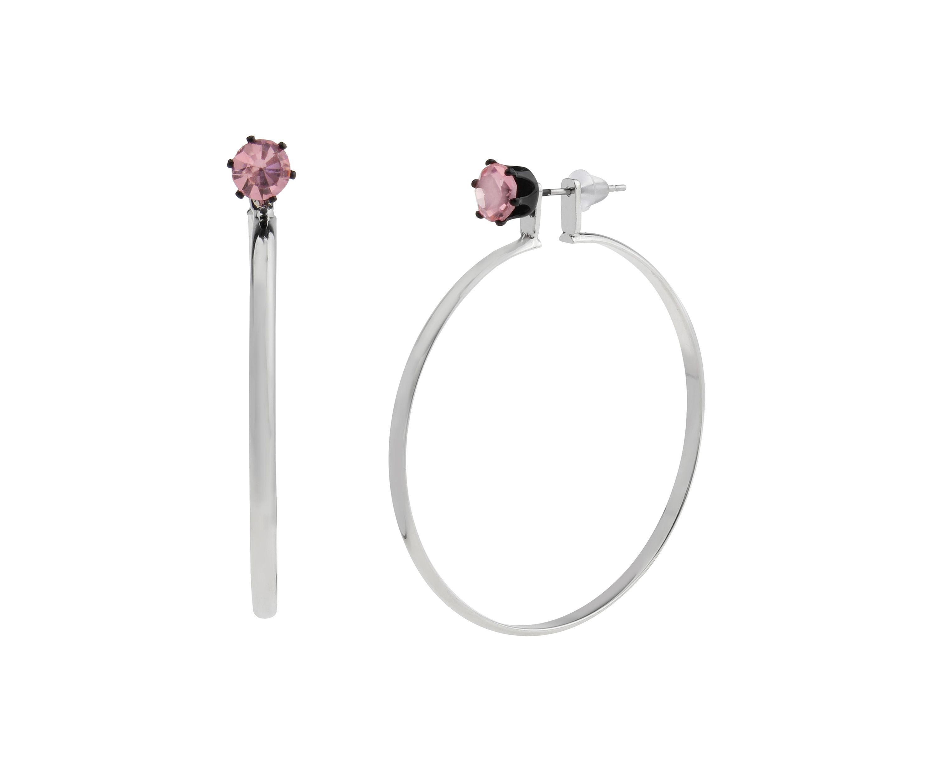 Punk Romance Stone Stud Hoop Earrings