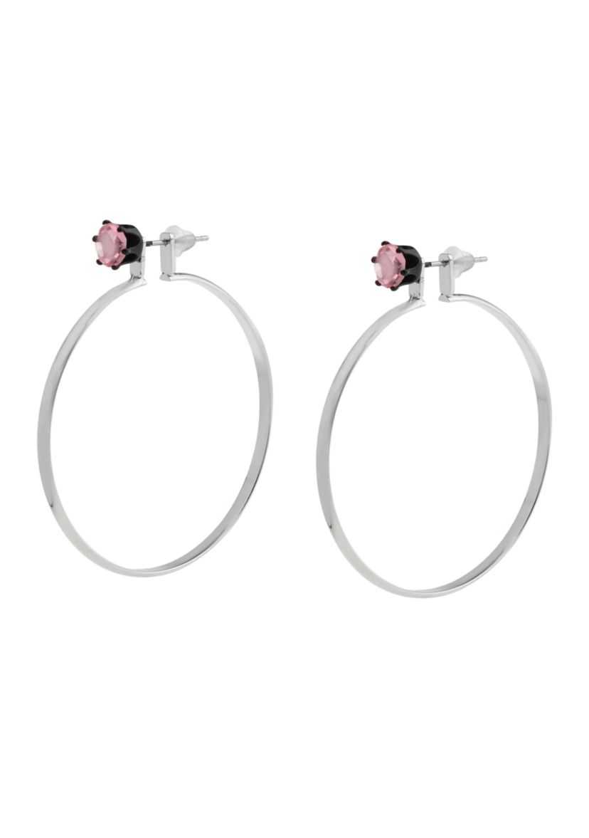 Punk Romance Stone Stud Hoop Earrings