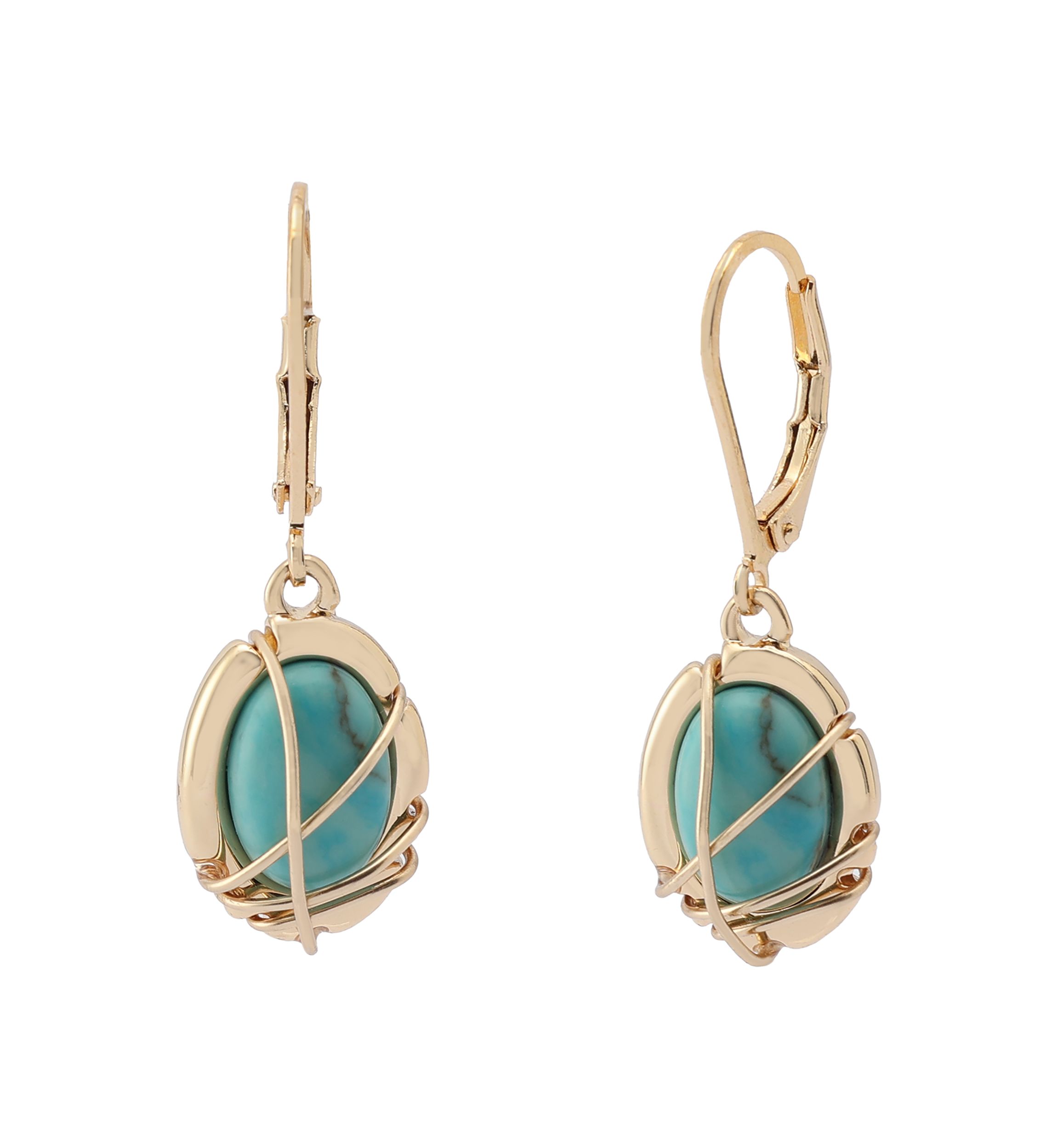 Turquoise Stone Drop Earrings