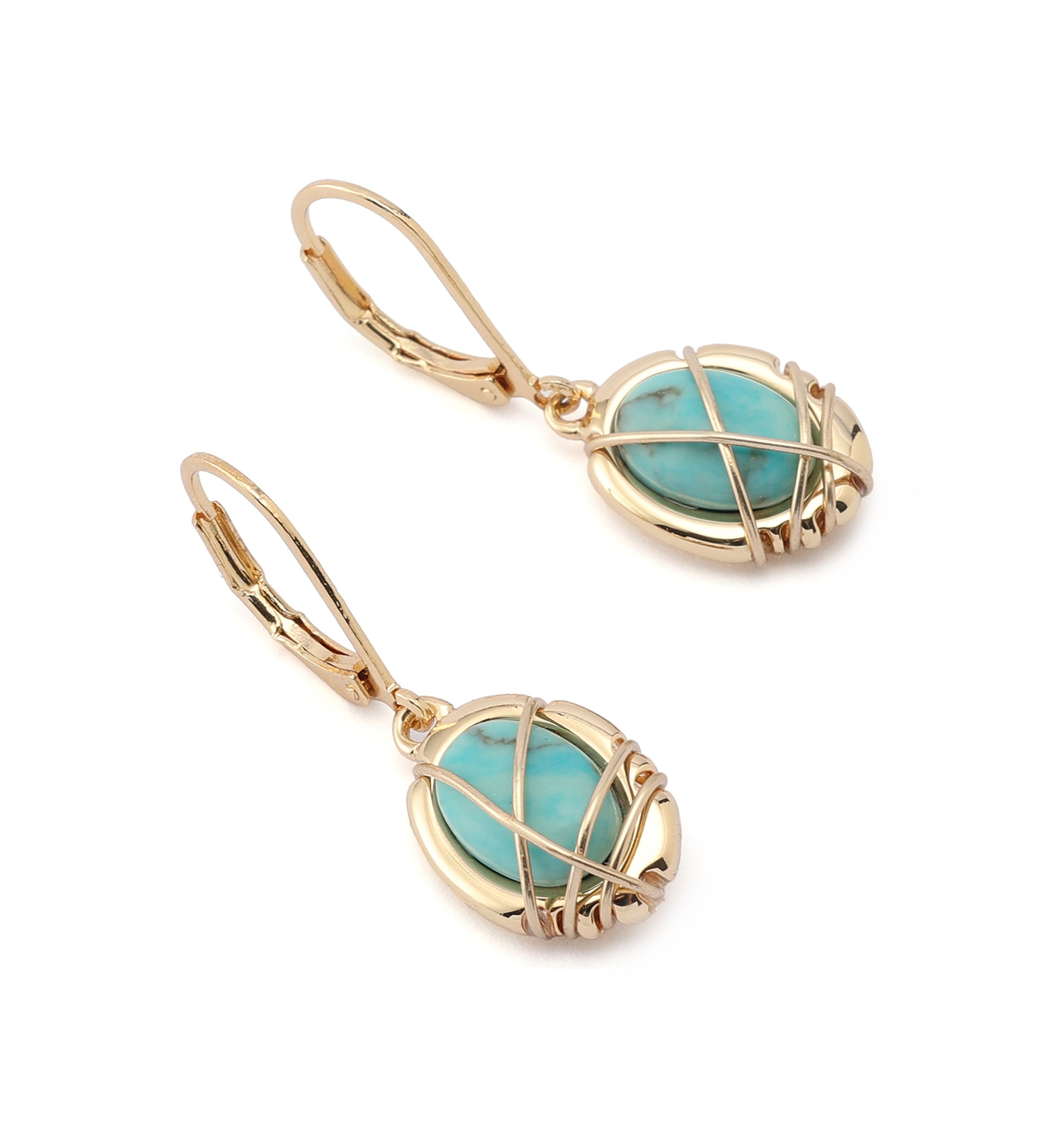 Turquoise Stone Drop Earrings