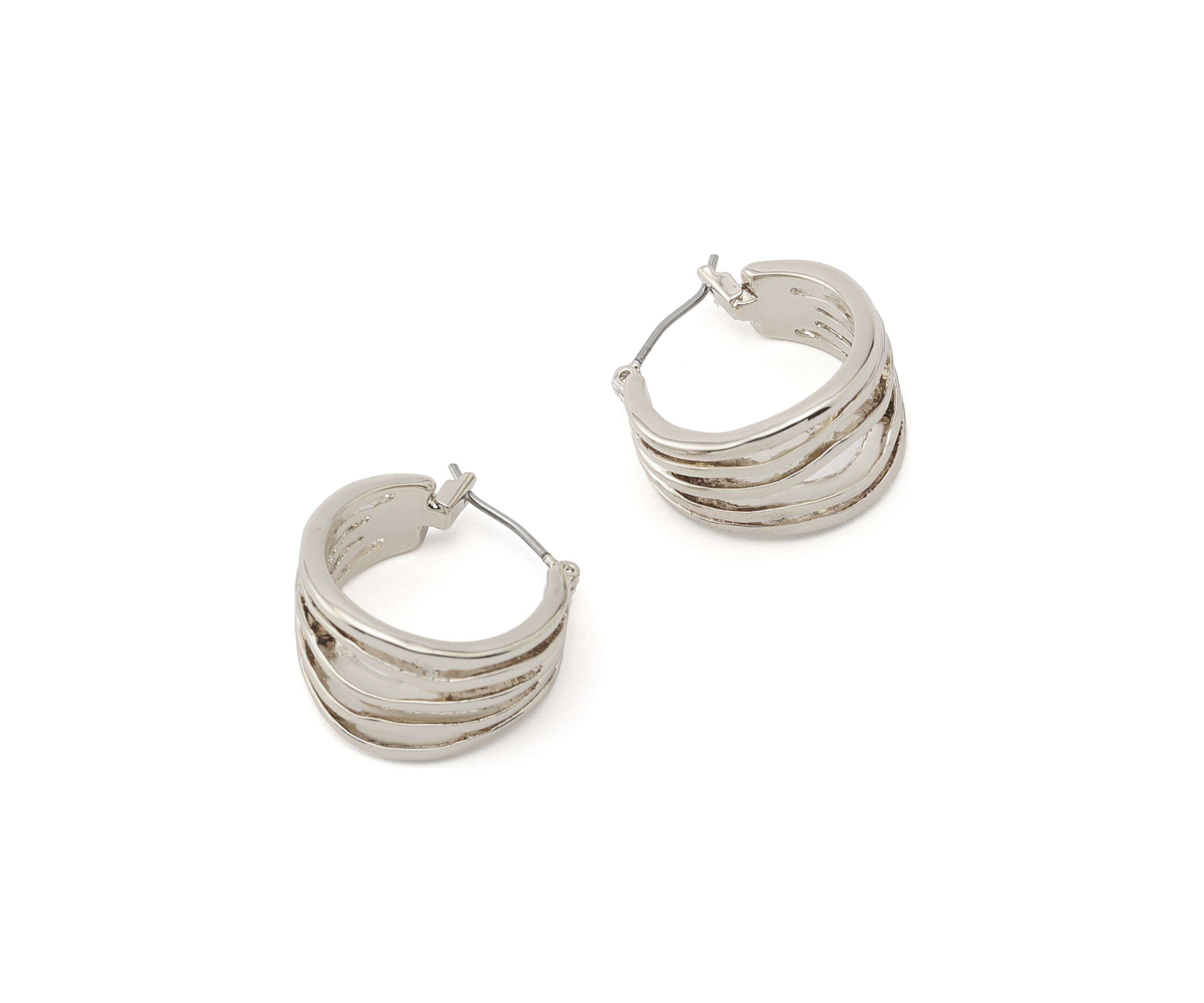 Sculpted Multi Row Huggie Earrings