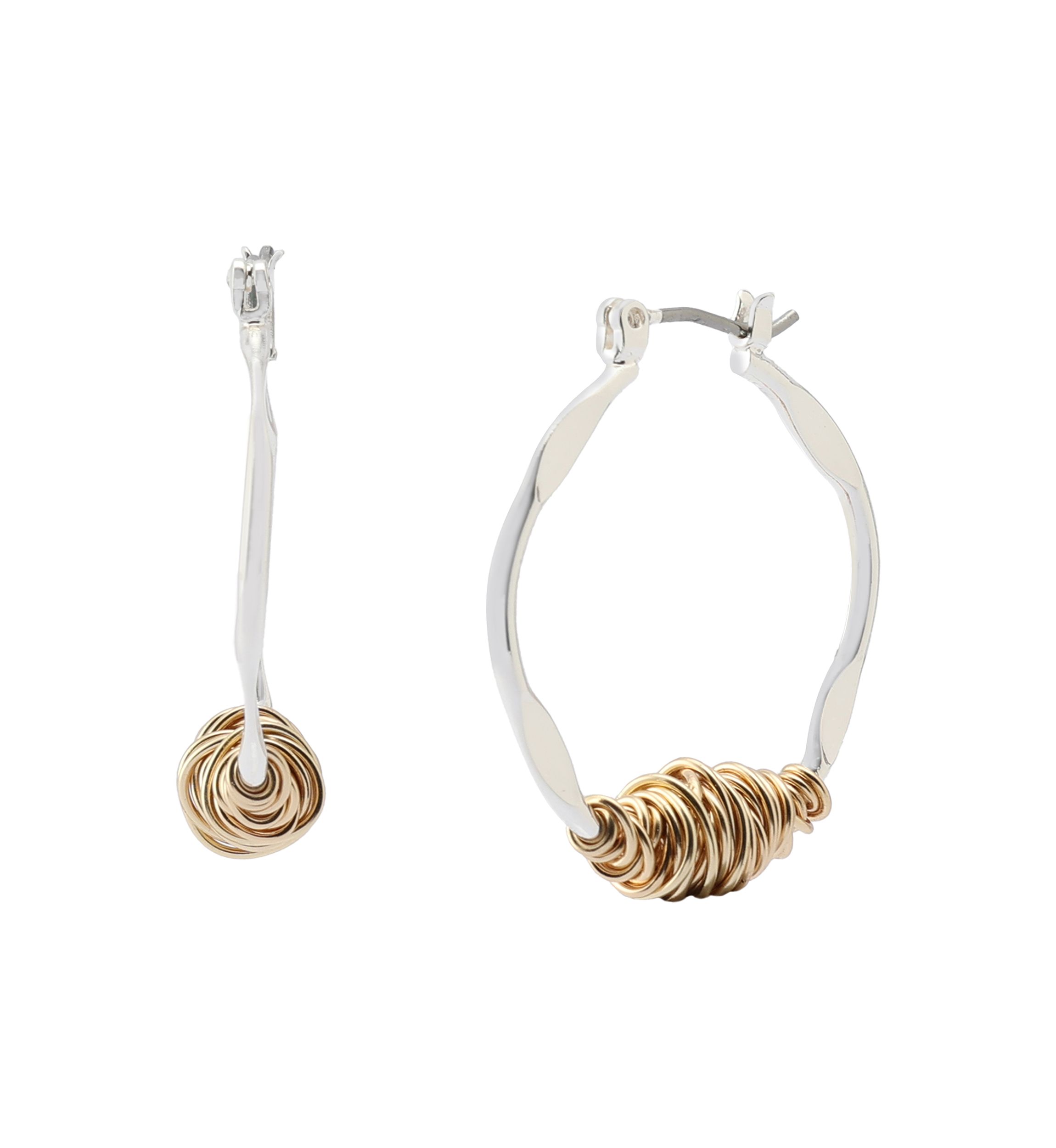 Wire Wrapped Sculpted Hoop Earrings