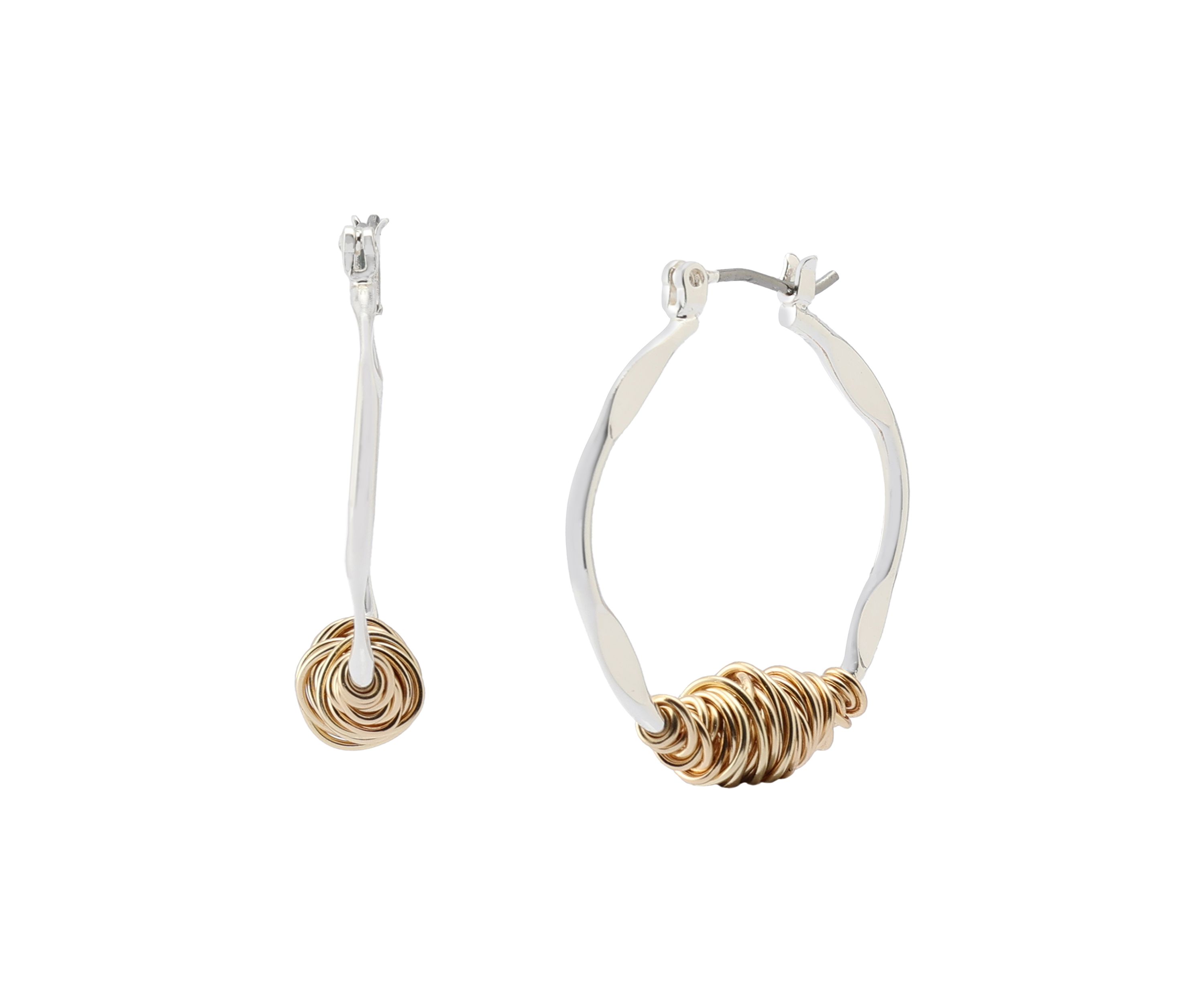Wire Wrapped Sculpted Hoop Earrings