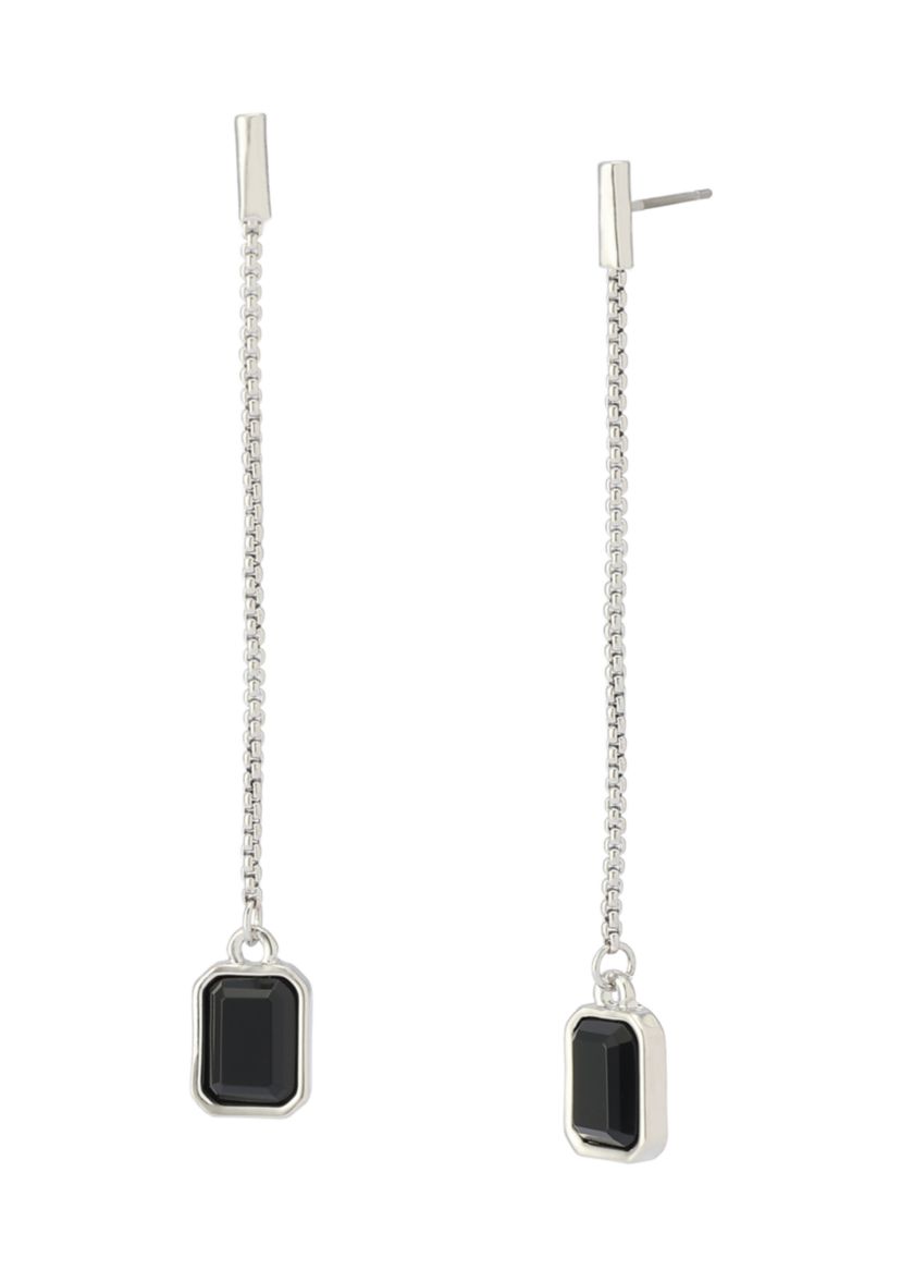 Stone Gem Linear Earrings