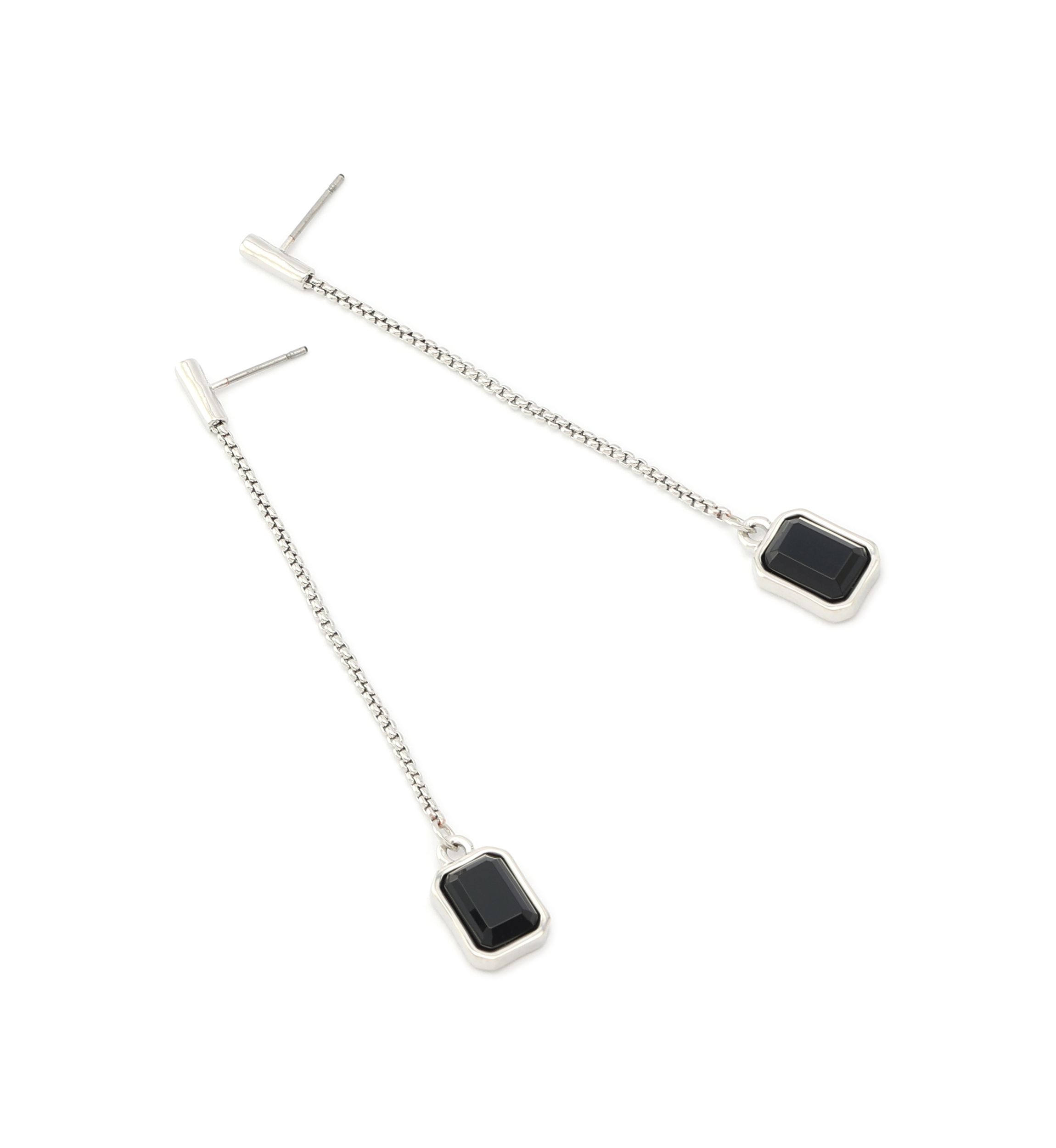 Stone Gem Linear Earrings