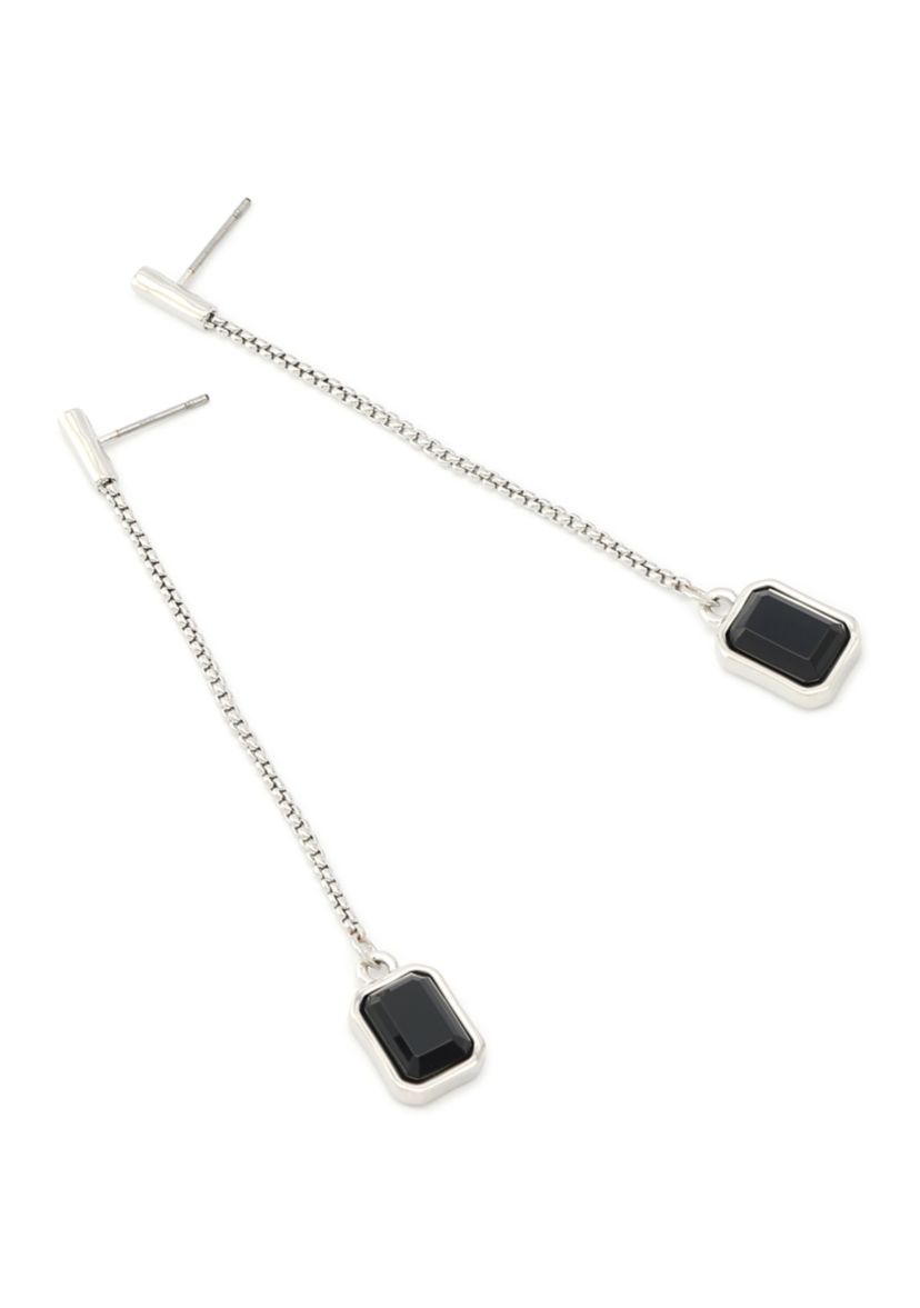 Stone Gem Linear Earrings