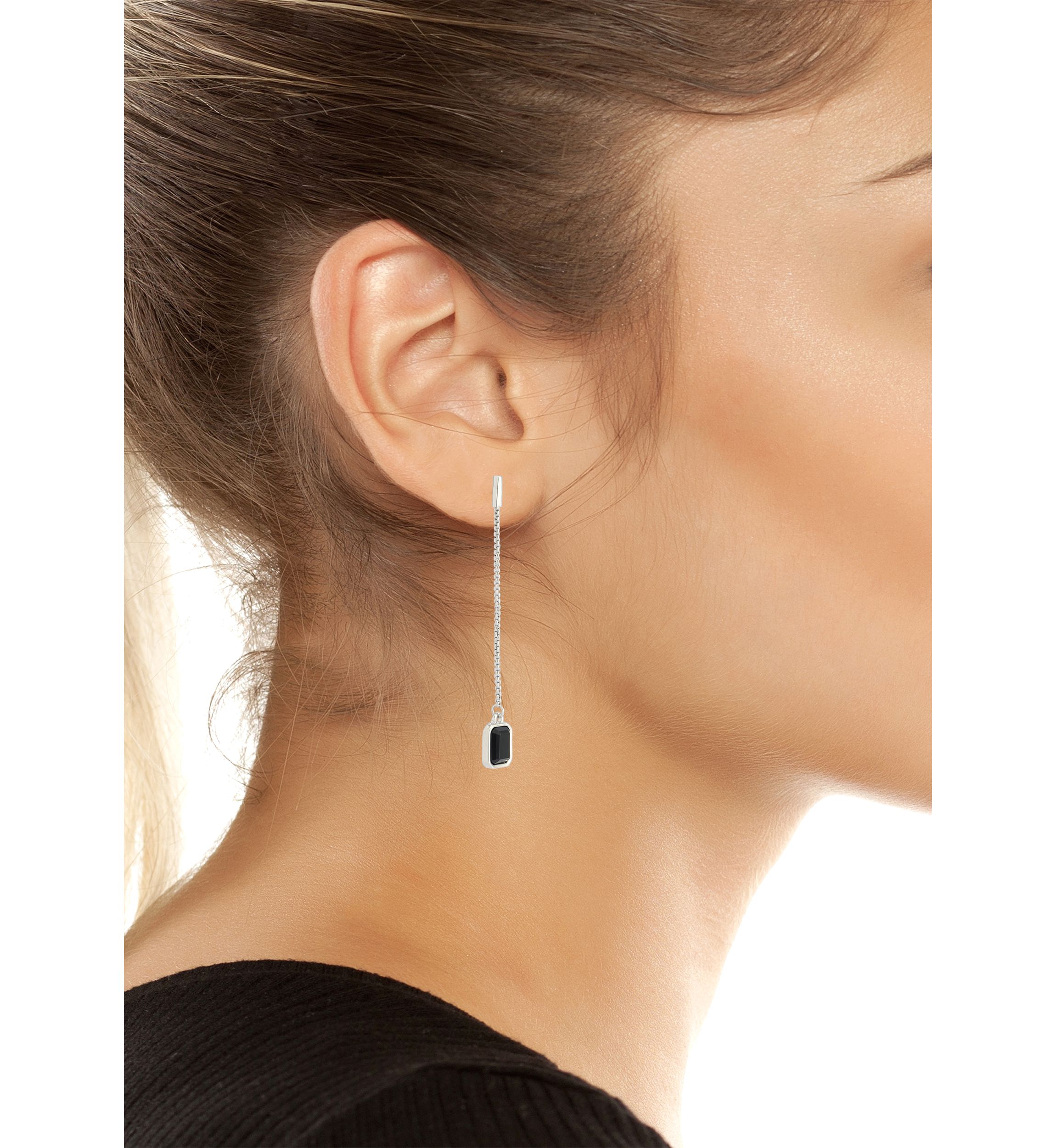 Stone Gem Linear Earrings