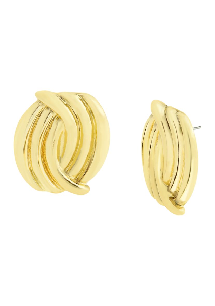 Vintage Ribbed Button Earrings