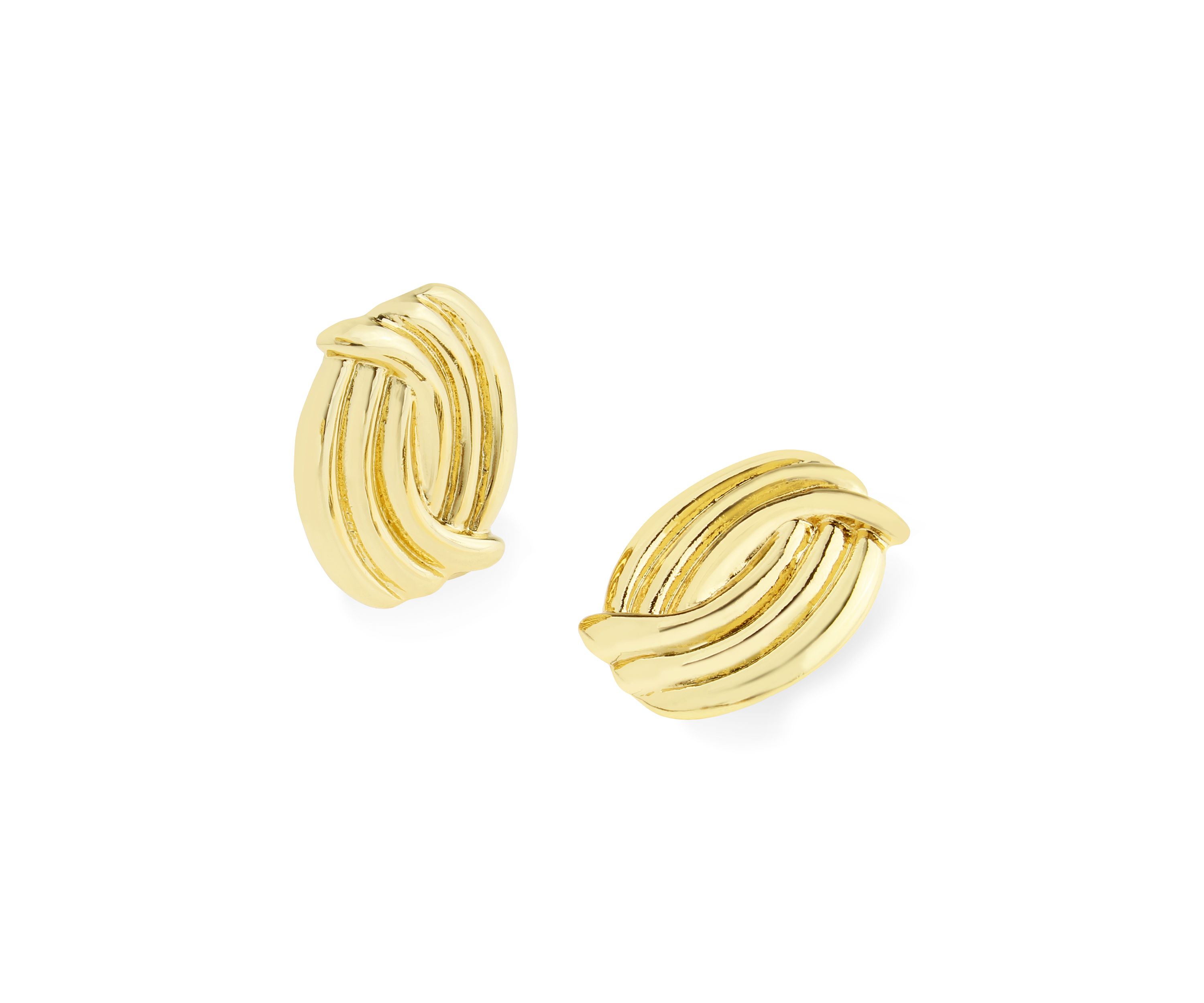 Vintage Ribbed Button Earrings