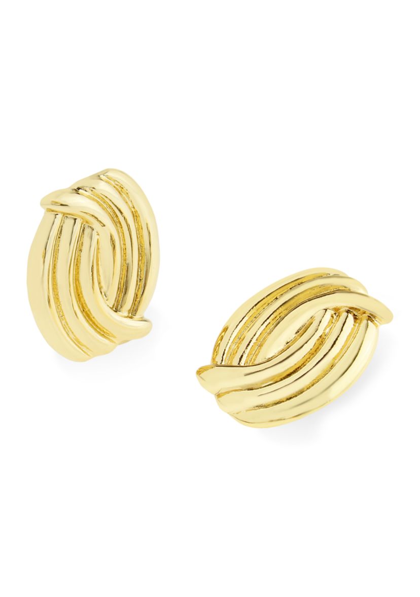 Vintage Ribbed Button Earrings