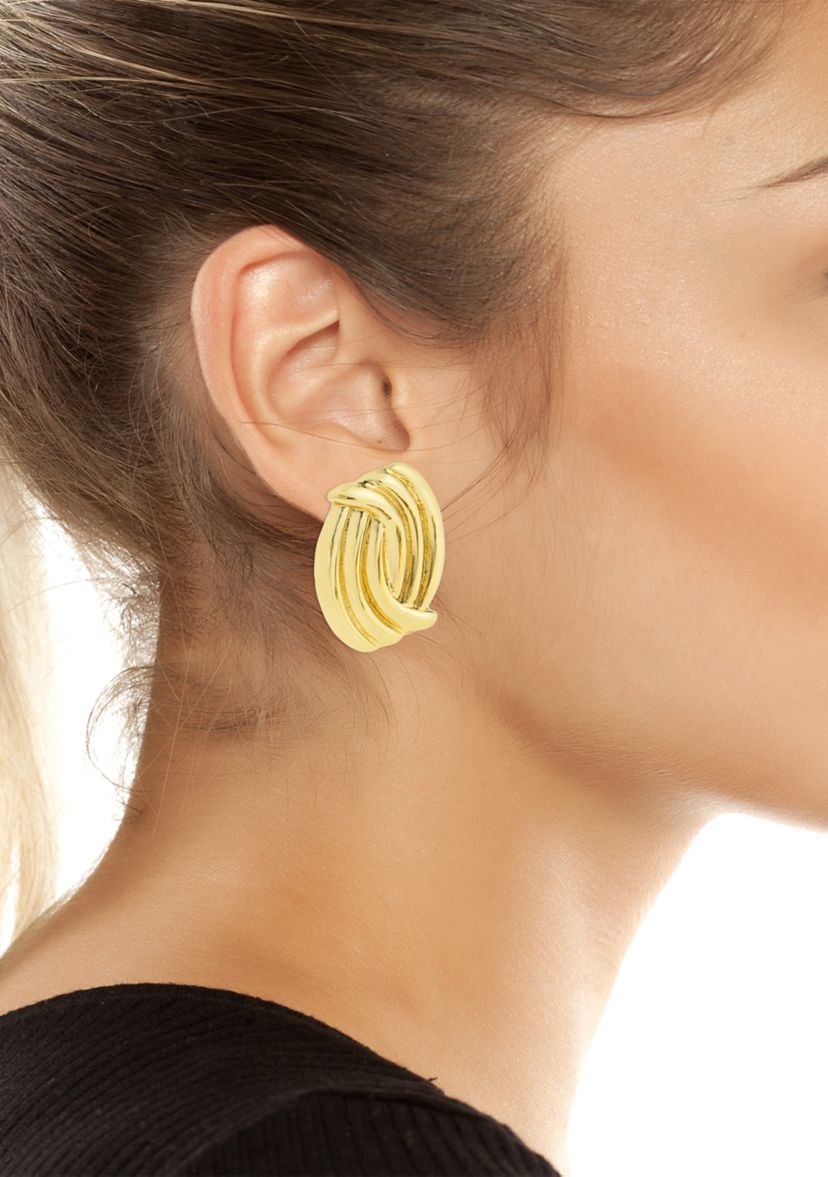 Vintage Ribbed Button Earrings