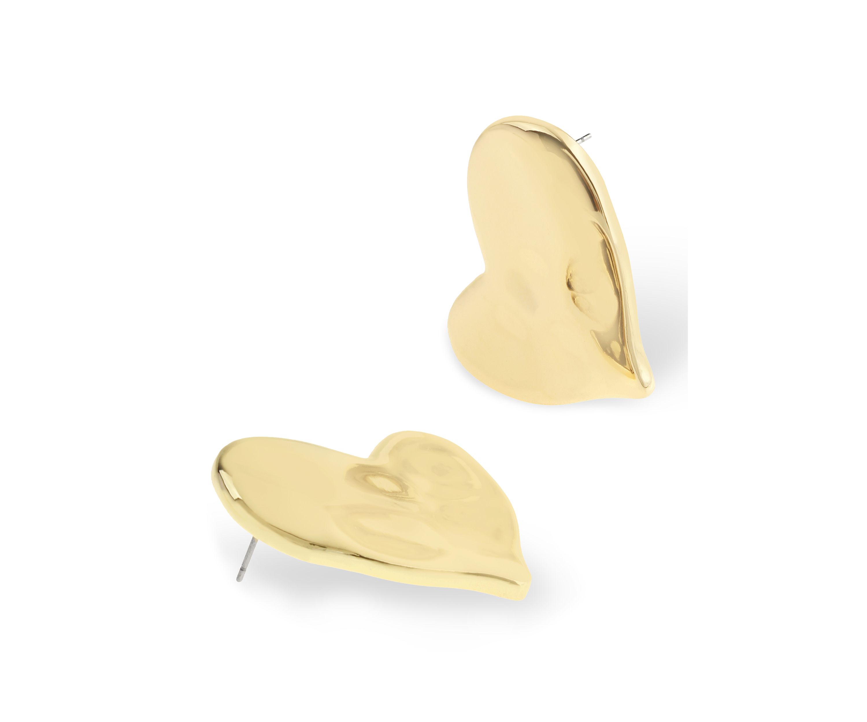 Vintage Textured Heart Button Earrings