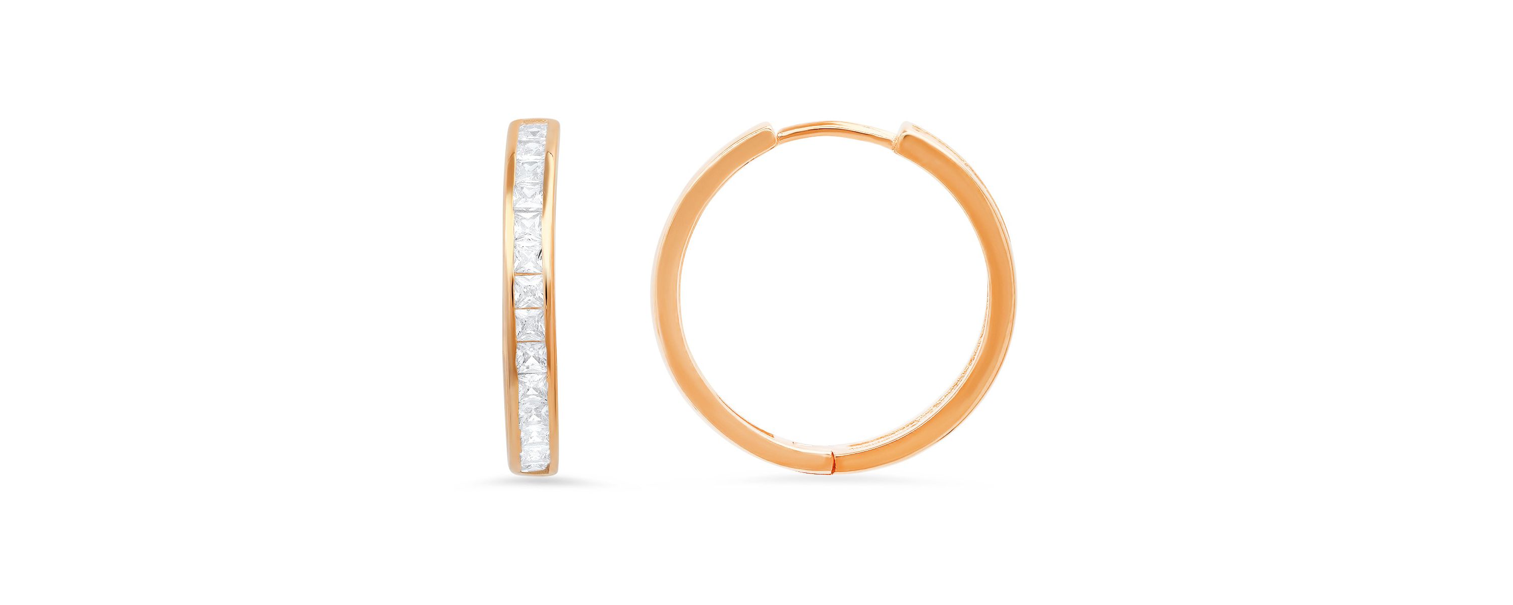 Lab Created Sterling Silver Princess-cut CZ Hoop Earrings