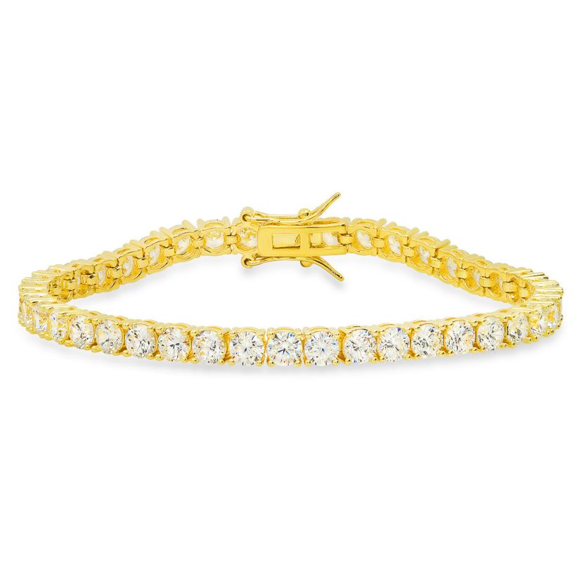 Lab Created Sterling Silver Round-cut CZ Tennis Bracelet
