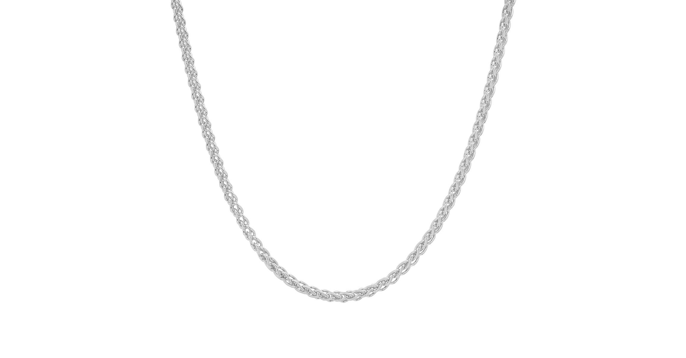 Italian Sterling Silver 2.5mm Foxtail Wheat Chain Necklace - Unisex