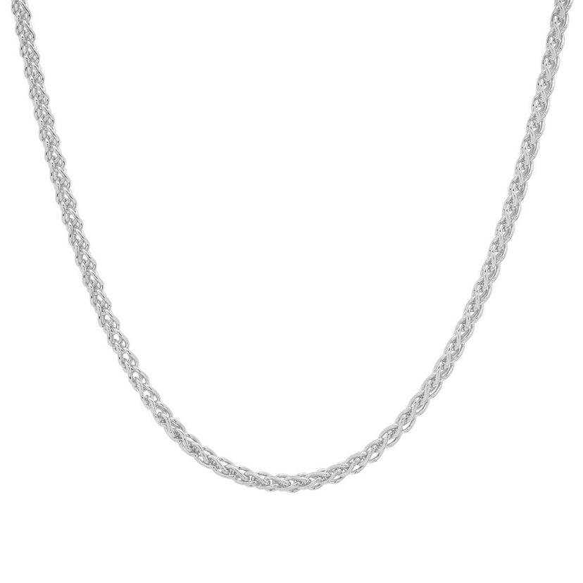 Italian Sterling Silver 2.5mm Foxtail Wheat Chain Necklace - Unisex