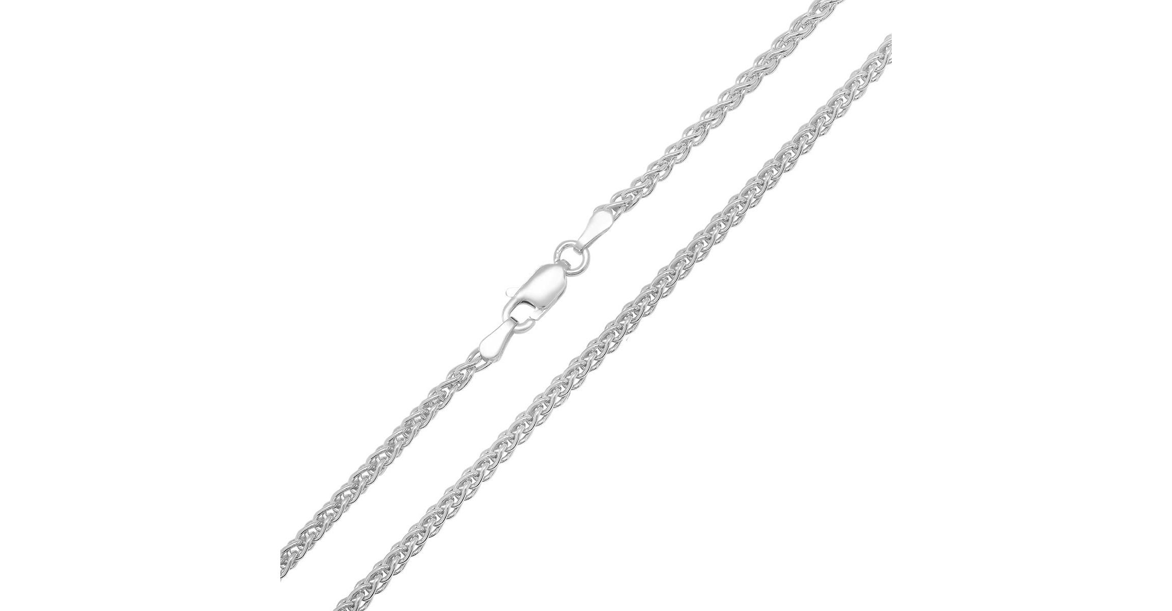 Italian Sterling Silver 2.5mm Foxtail Wheat Chain Necklace - Unisex