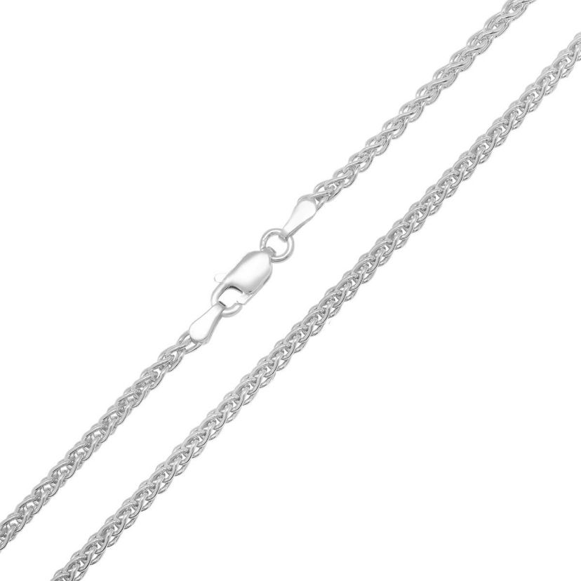 Italian Sterling Silver 2.5mm Foxtail Wheat Chain Necklace - Unisex