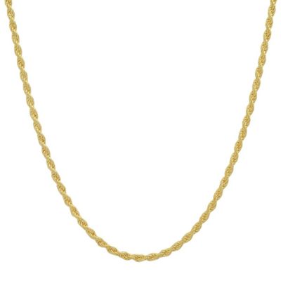Italian 14k Gold Over Silver 2mm Rope Chain Necklace - Unisex