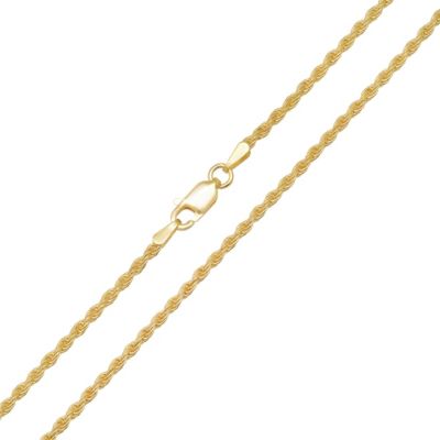 Italian 14k Gold Over Silver 2mm Rope Chain Necklace - Unisex