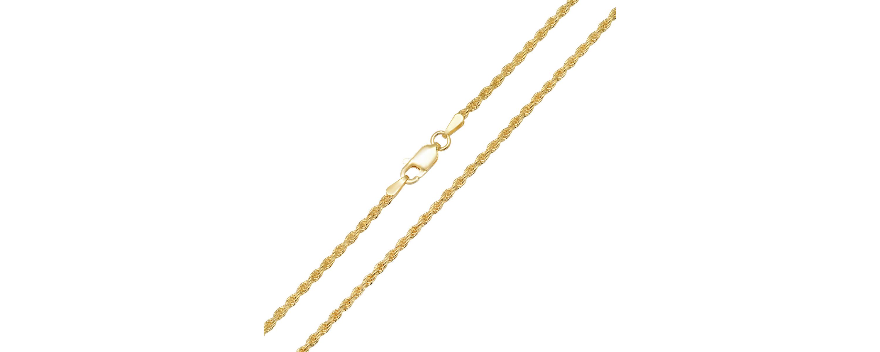 Italian 14k Gold Over Silver 2mm Rope Chain Necklace - Unisex