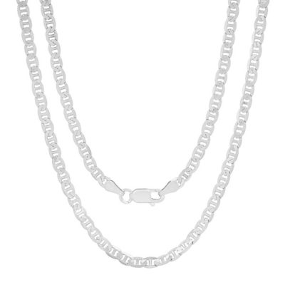 Italian Sterling Silver 3.3mm Mariner Chain Necklace - Unisex