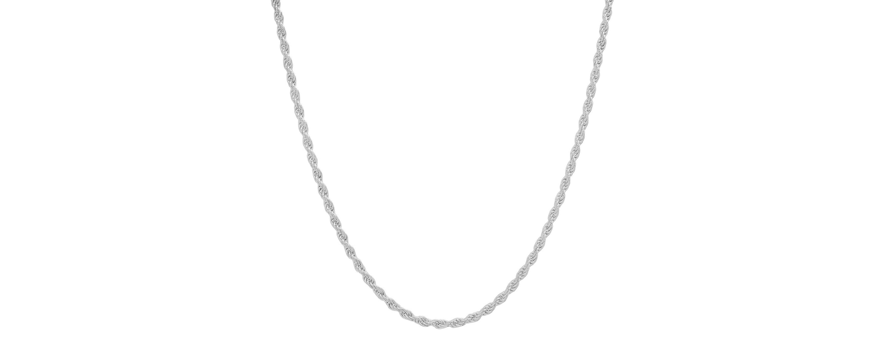 Italian Sterling Silver 2mm Rope Chain Necklace - Unisex