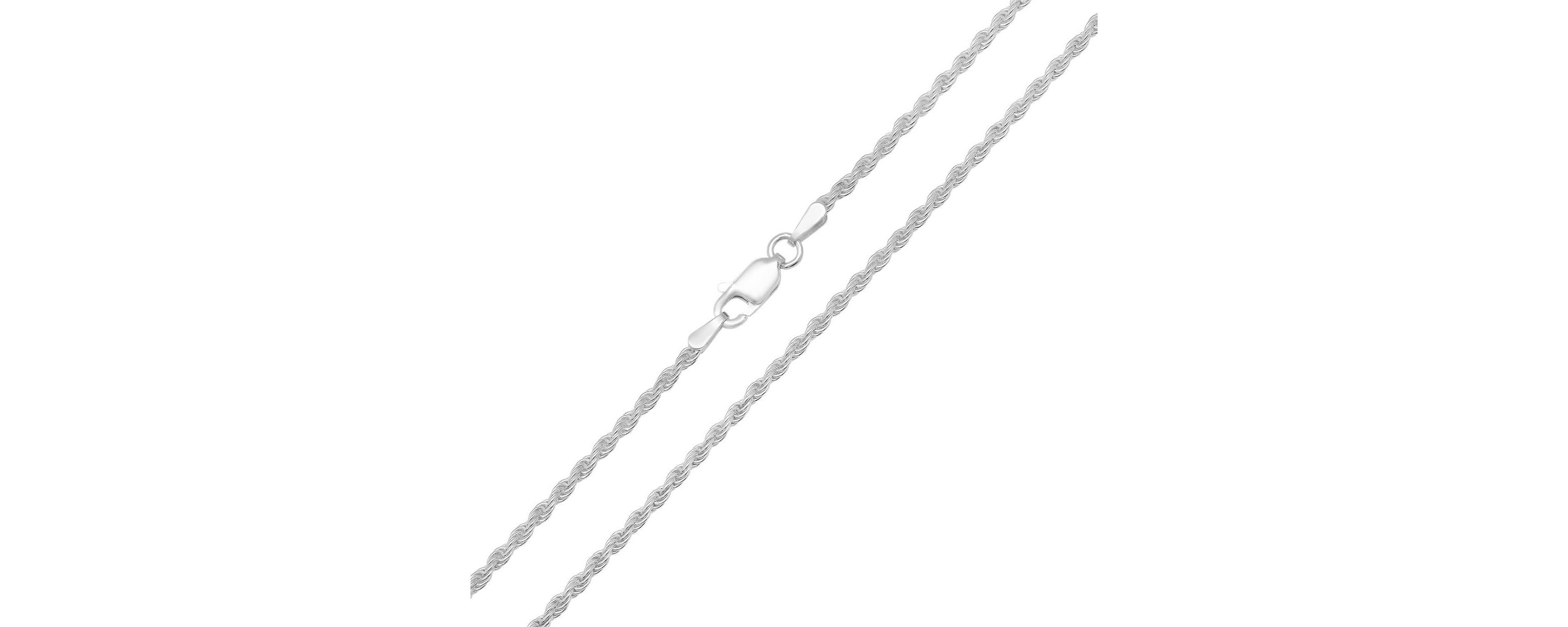 Italian Sterling Silver 2mm Rope Chain Necklace - Unisex