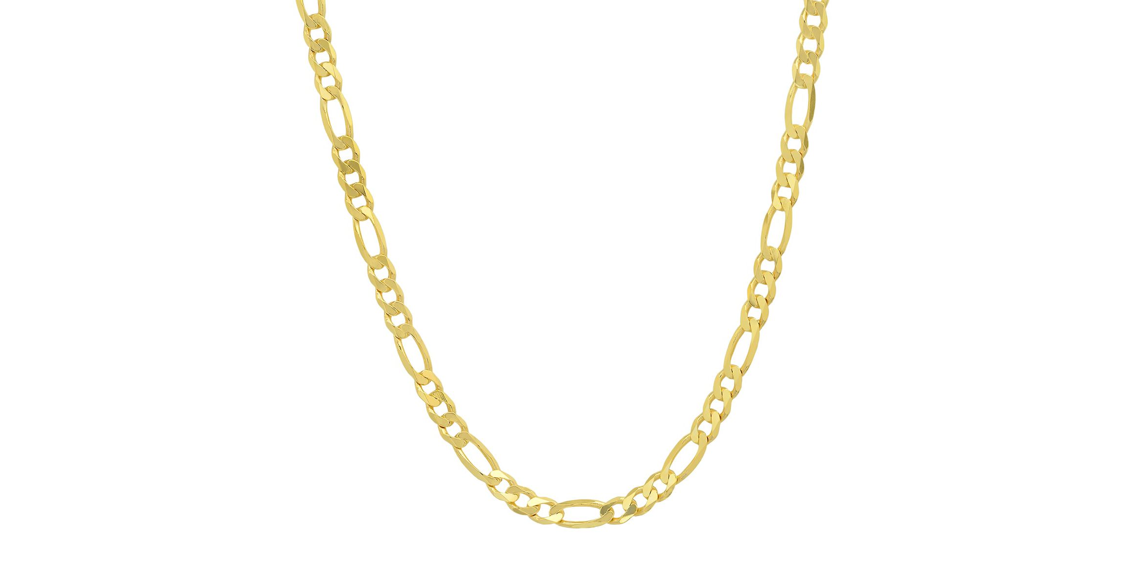 Italian 14k Gold Over Silver 4mm Figaro Chain Necklace - Unisex