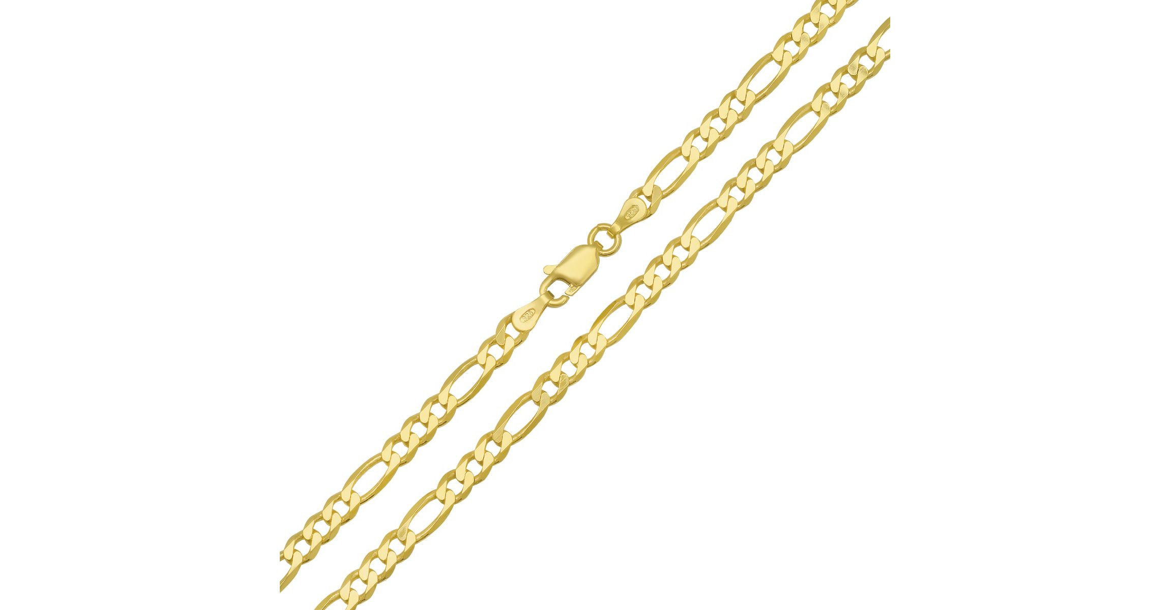 Italian 14k Gold Over Silver 4mm Figaro Chain Necklace - Unisex