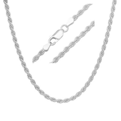 Kylie Harper Mens Italian Thick/Heavy 3mm Sterling Silver Rope Chain Necklace