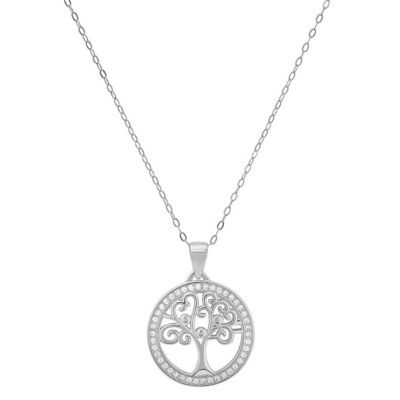 Kylie Harper Lab Created 14k Gold Over Silver CZ Tree of Life Pendant