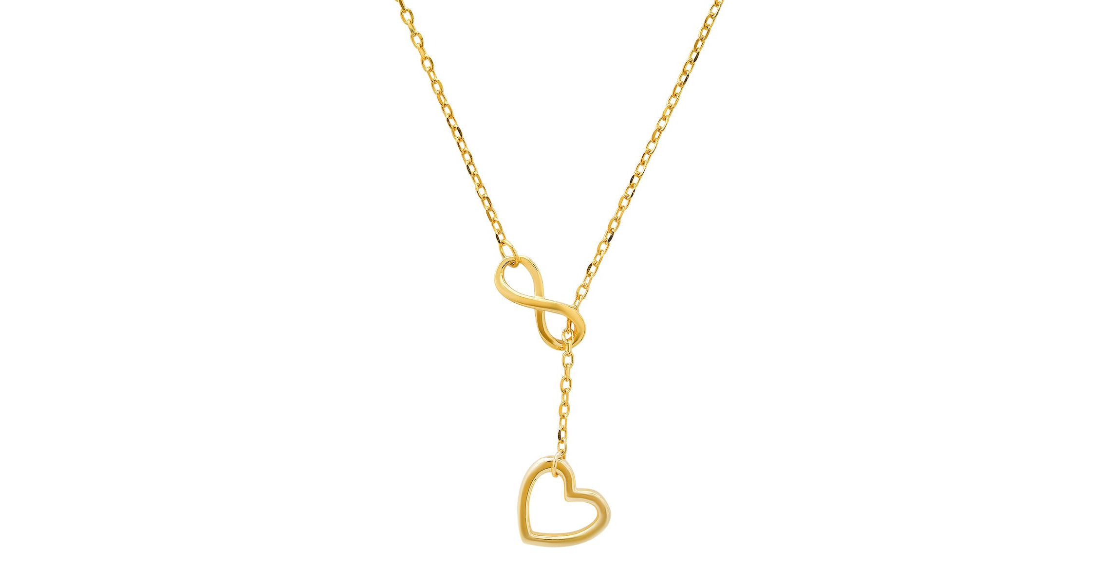 14k Gold Over Silver Infinity Heart Y Necklace