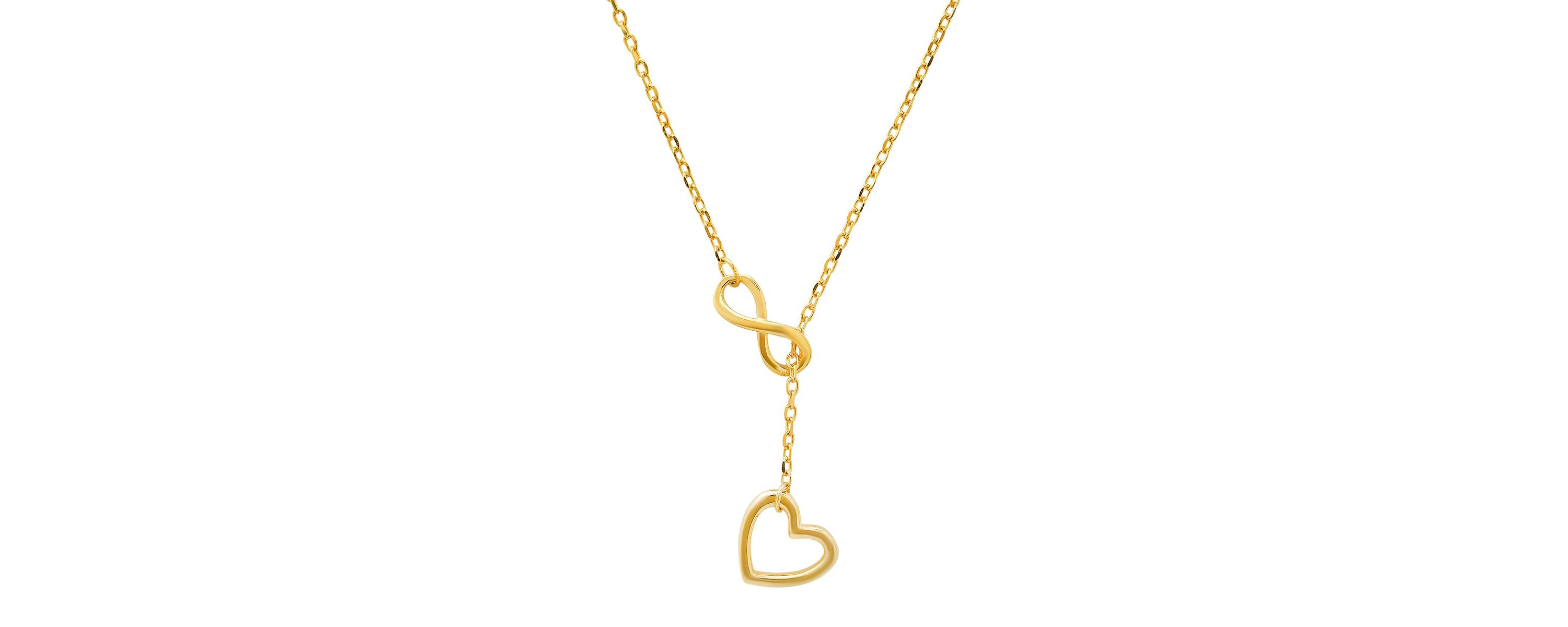 14k Gold Over Silver Infinity Heart Y Necklace